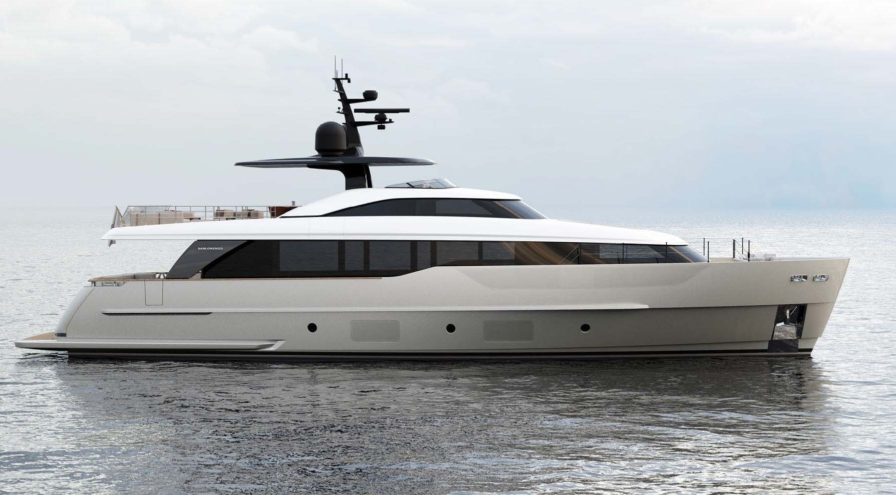 a white yacht in the water aboard AKIRA Yacht for Charter