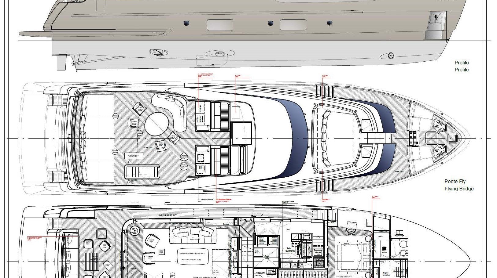 diagram, engineering drawing aboard AKIRA Yacht for Charter