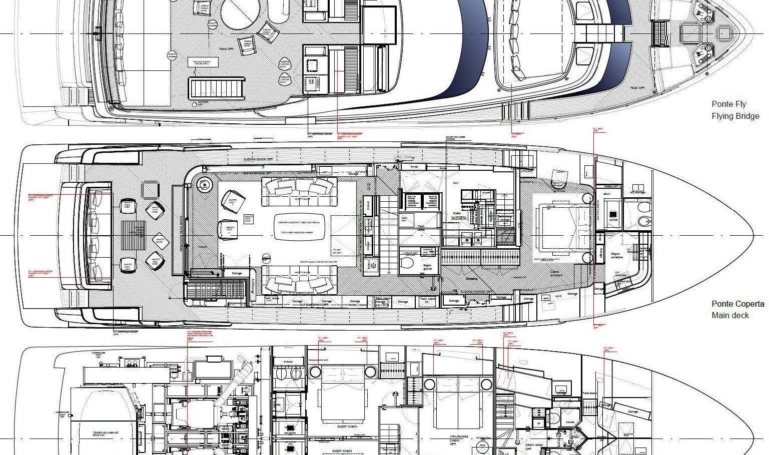 diagram, engineering drawing aboard AKIRA Yacht for Charter