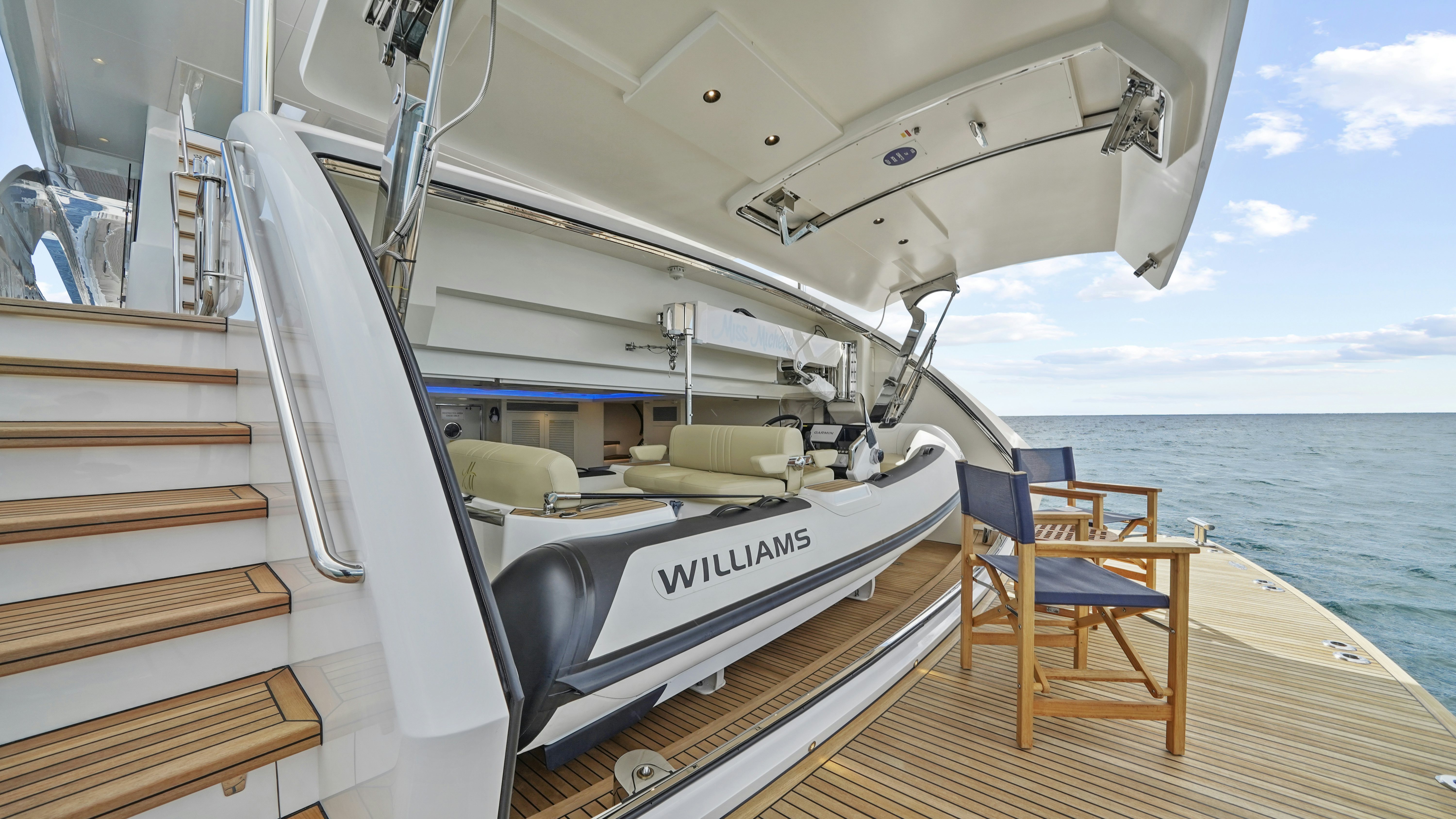 a boat on the water aboard MISS MICHELLE Yacht for Sale