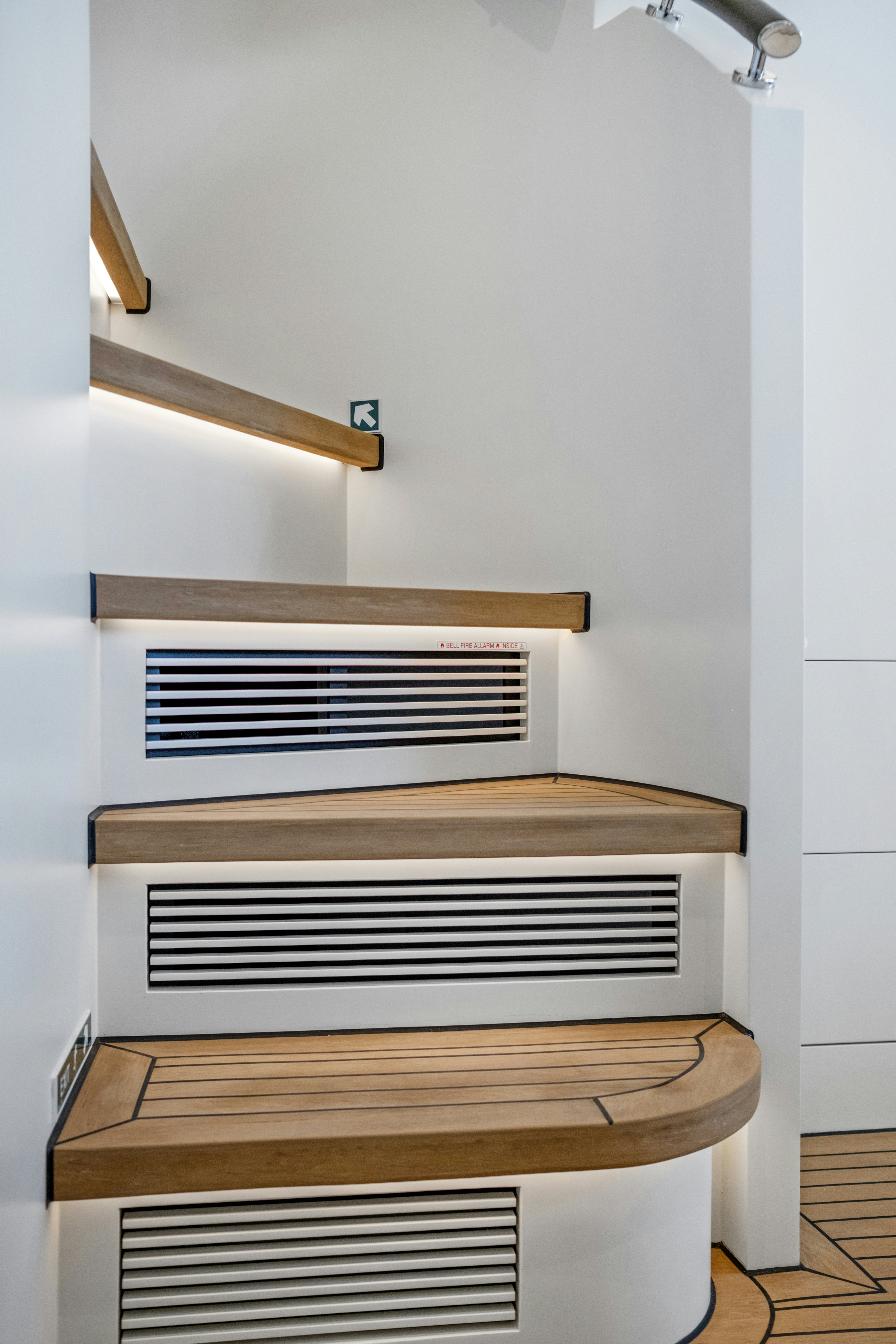 a wooden shelf with a vent aboard MISS MICHELLE Yacht for Sale