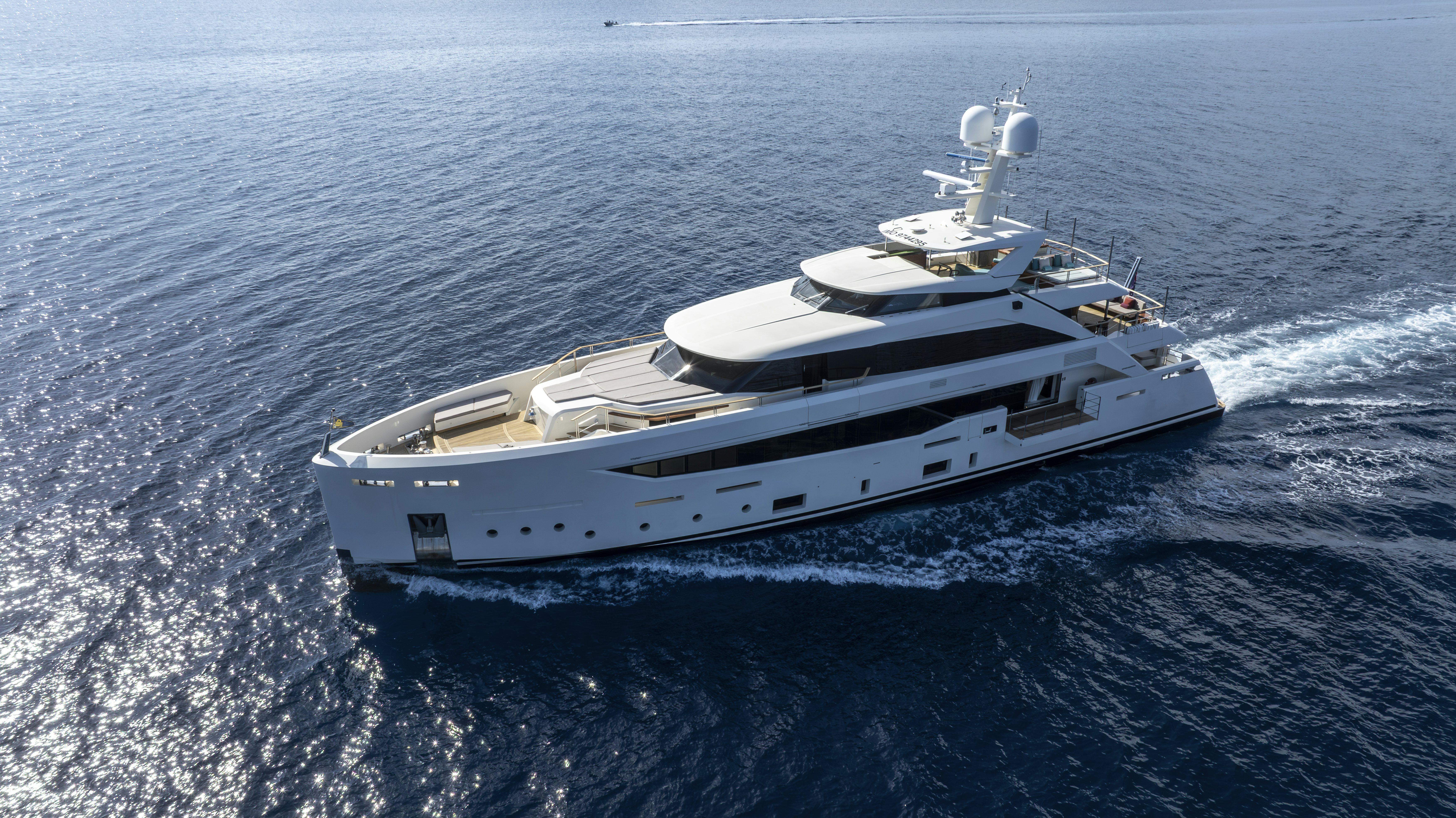 a boat in the water aboard SERENITY Yacht for Sale