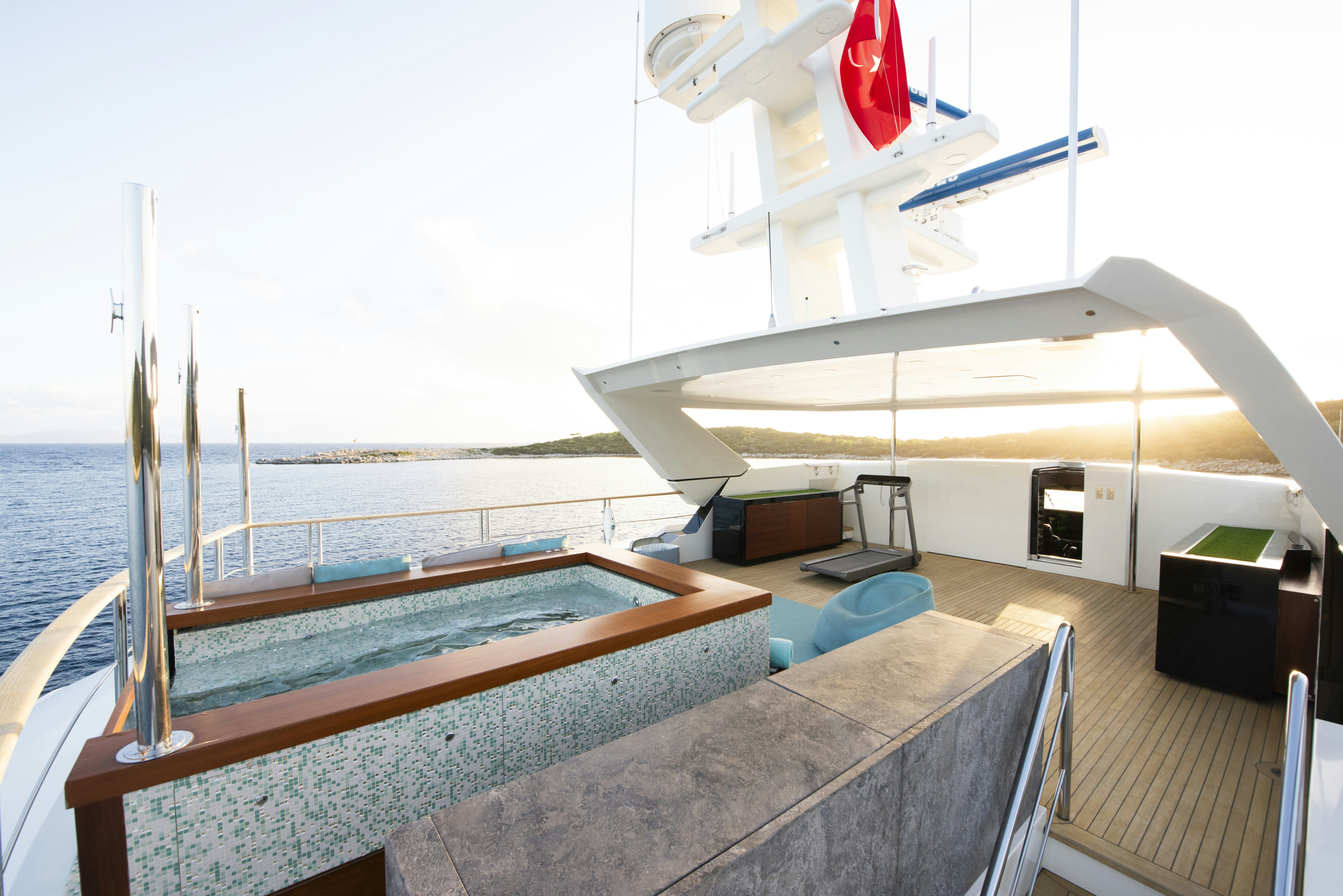 a boat on the water aboard SERENITY Yacht for Sale