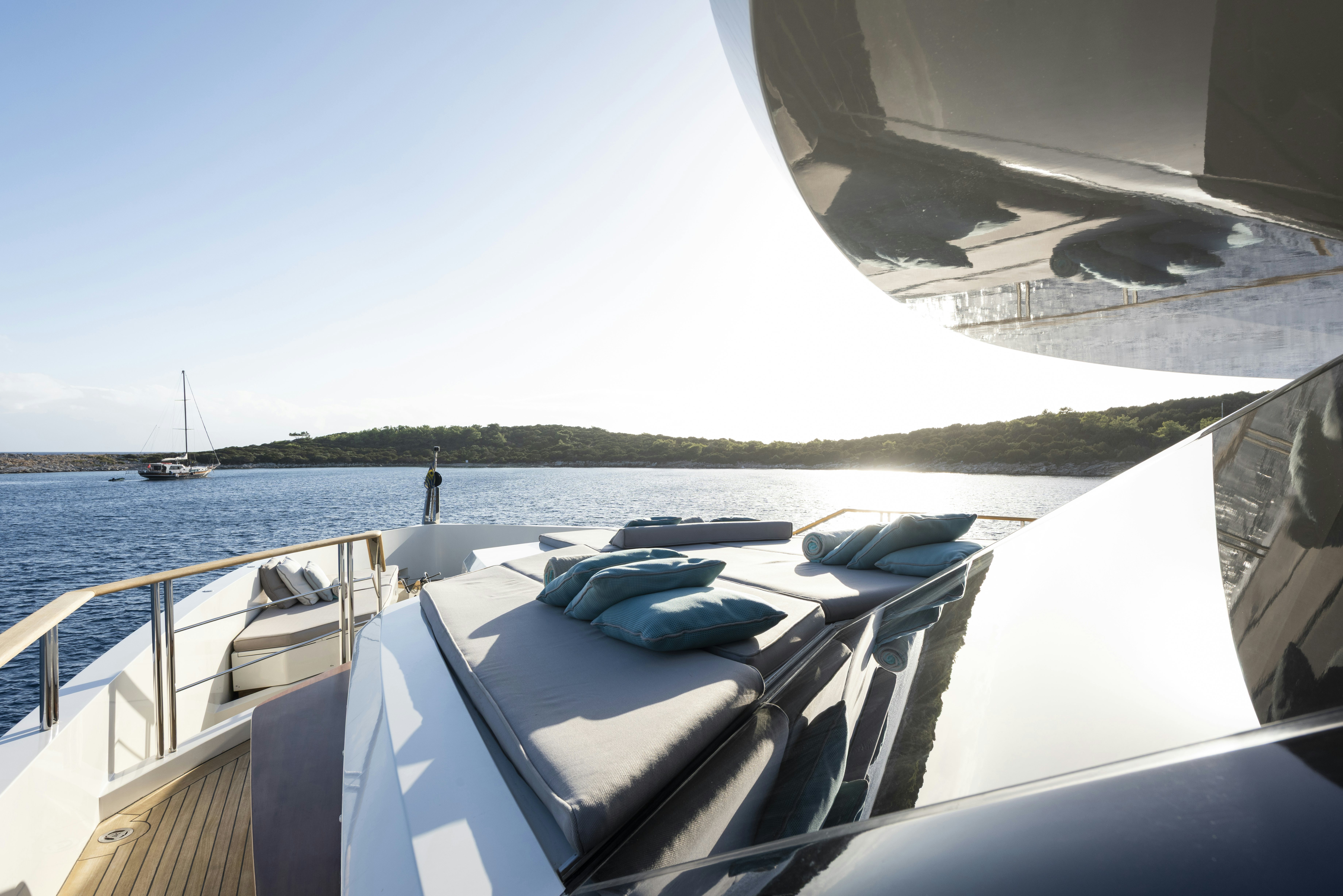 a boat on the water aboard SERENITY Yacht for Sale