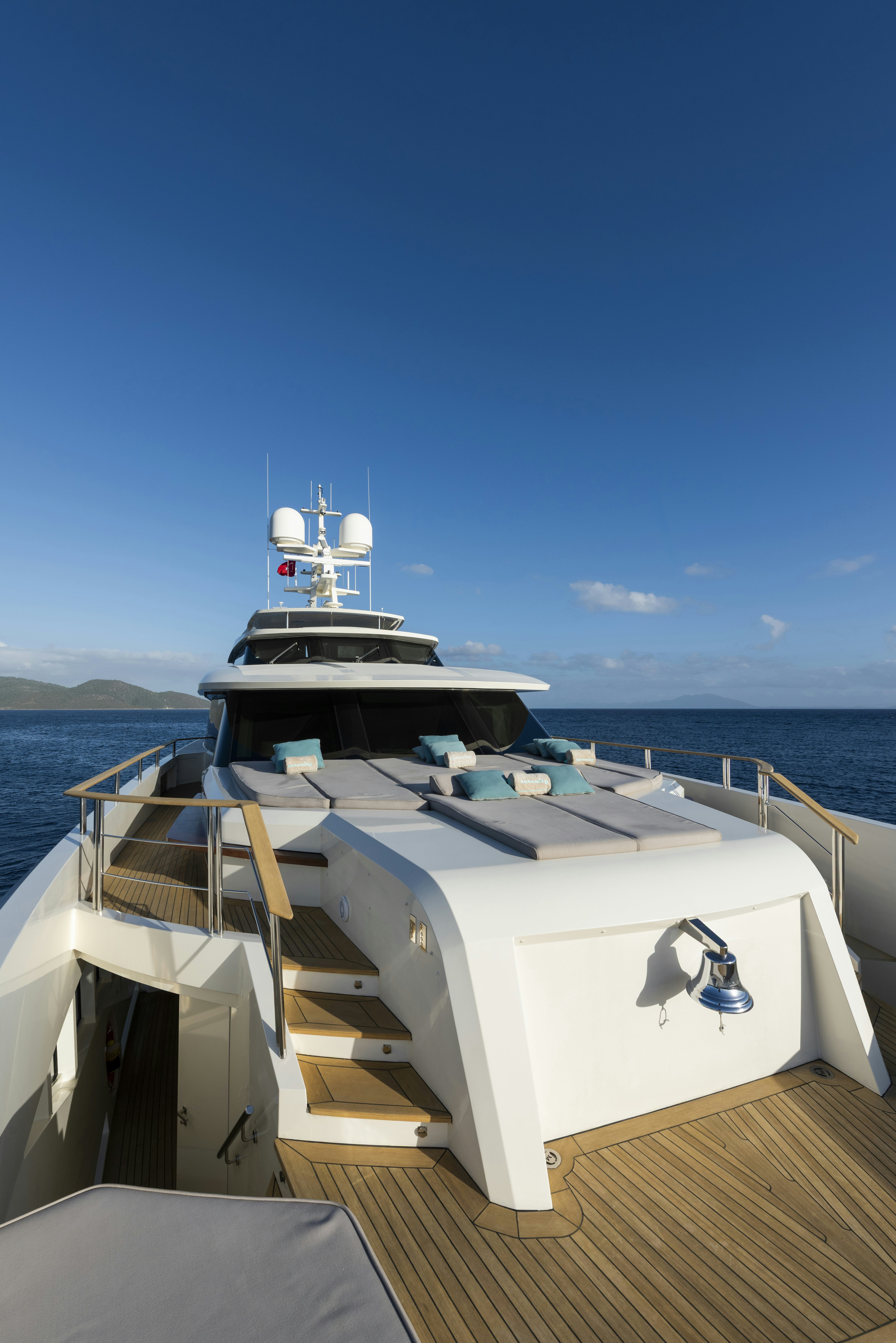 a boat on a deck aboard SERENITY Yacht for Sale