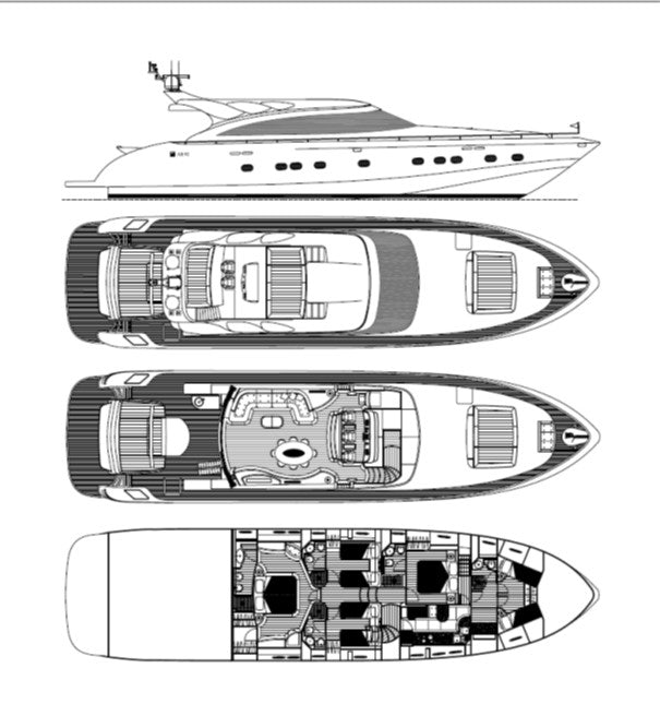 diagram, engineering drawing aboard SILVER MAMA Yacht for Sale