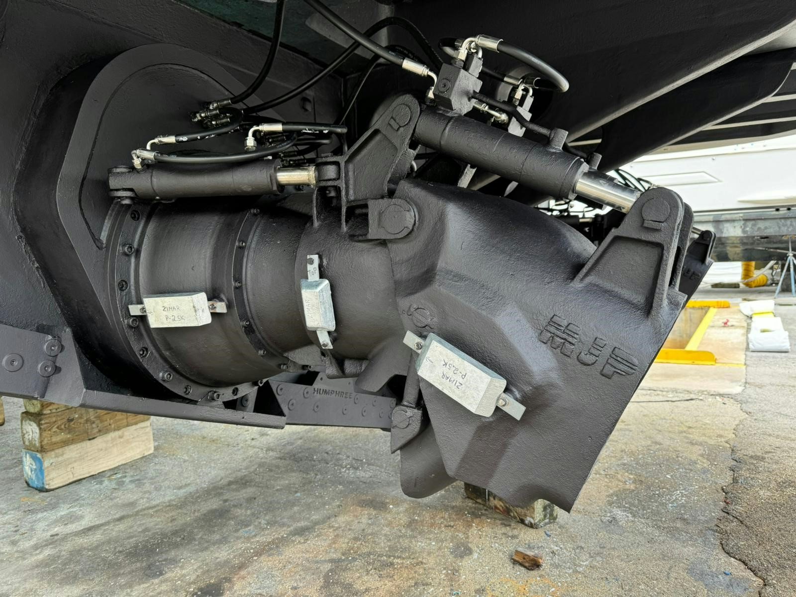 a car with a large engine aboard SILVER MAMA Yacht for Sale