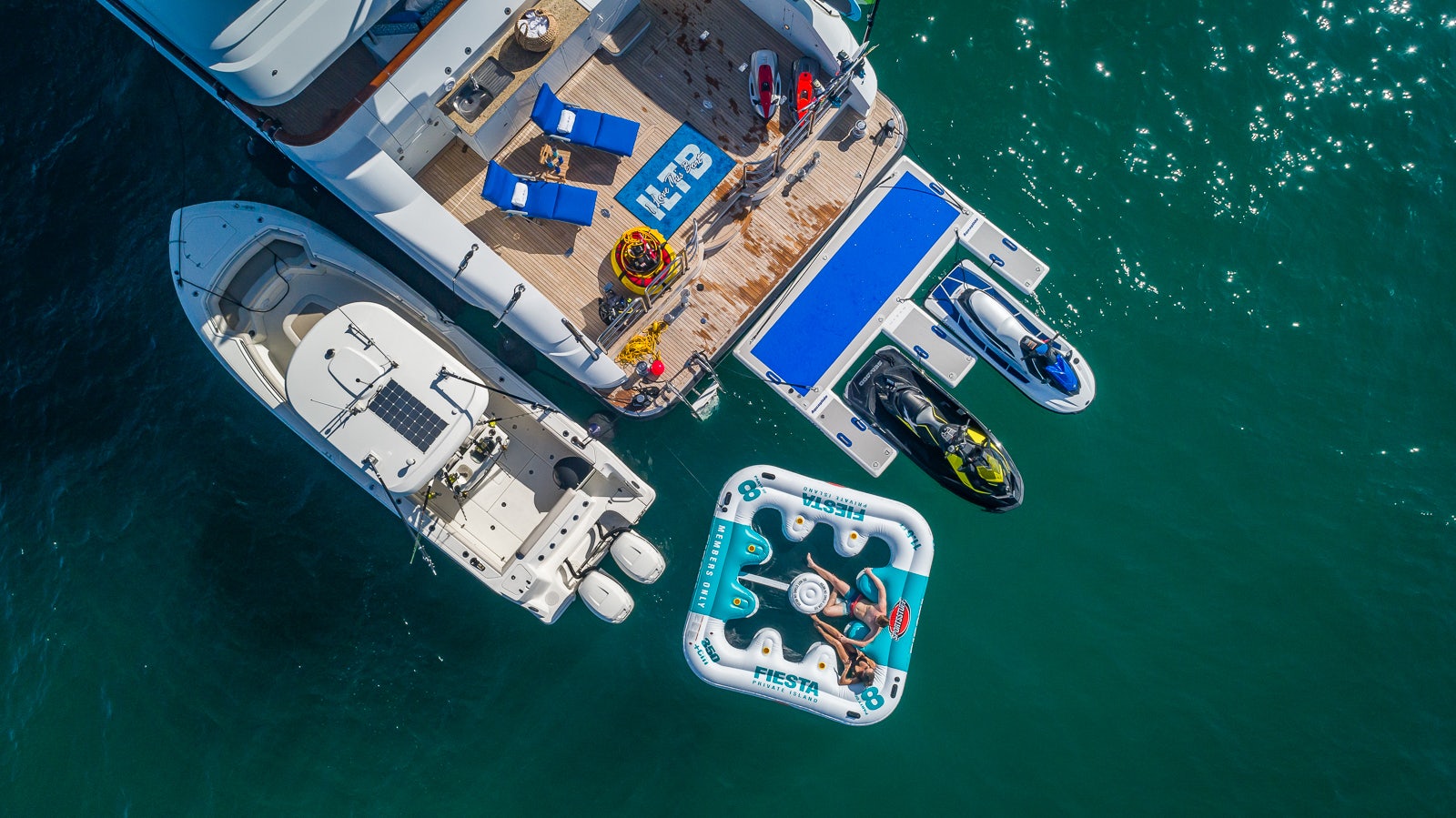 a high angle view of a boat aboard I LOVE THIS BOAT Yacht for Sale