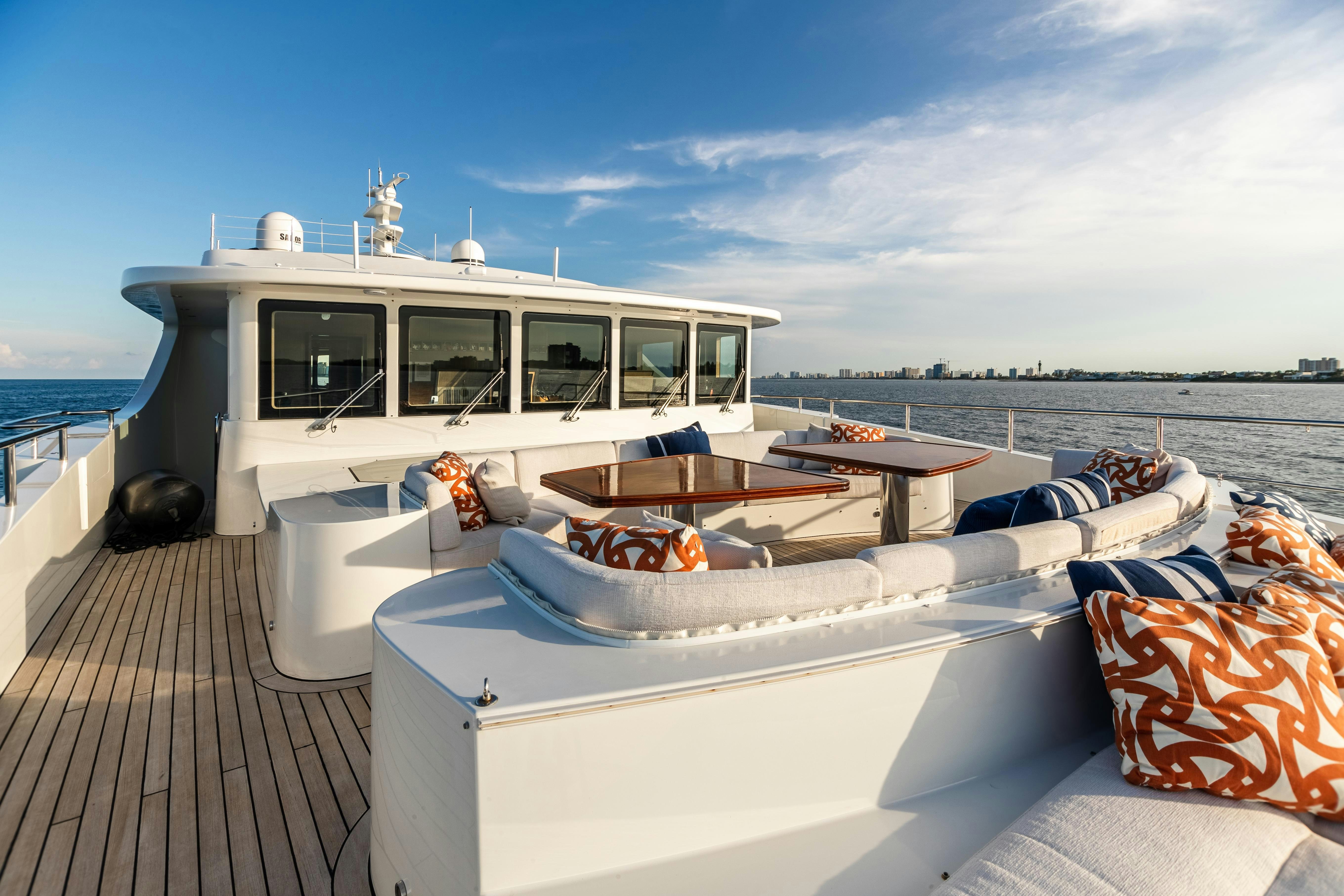 a boat on a dock aboard SWEET CAROLINE Yacht for Charter
