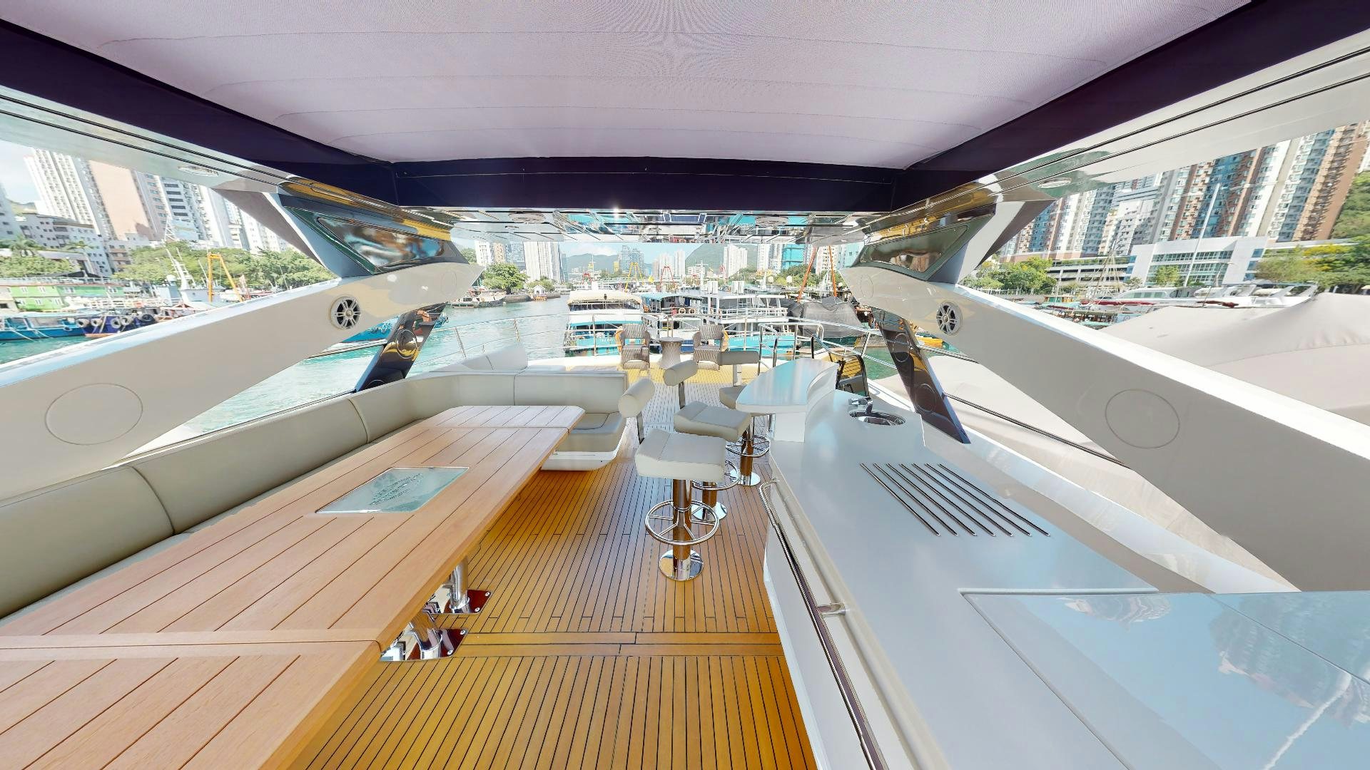 inside of a building aboard A & K Yacht for Sale