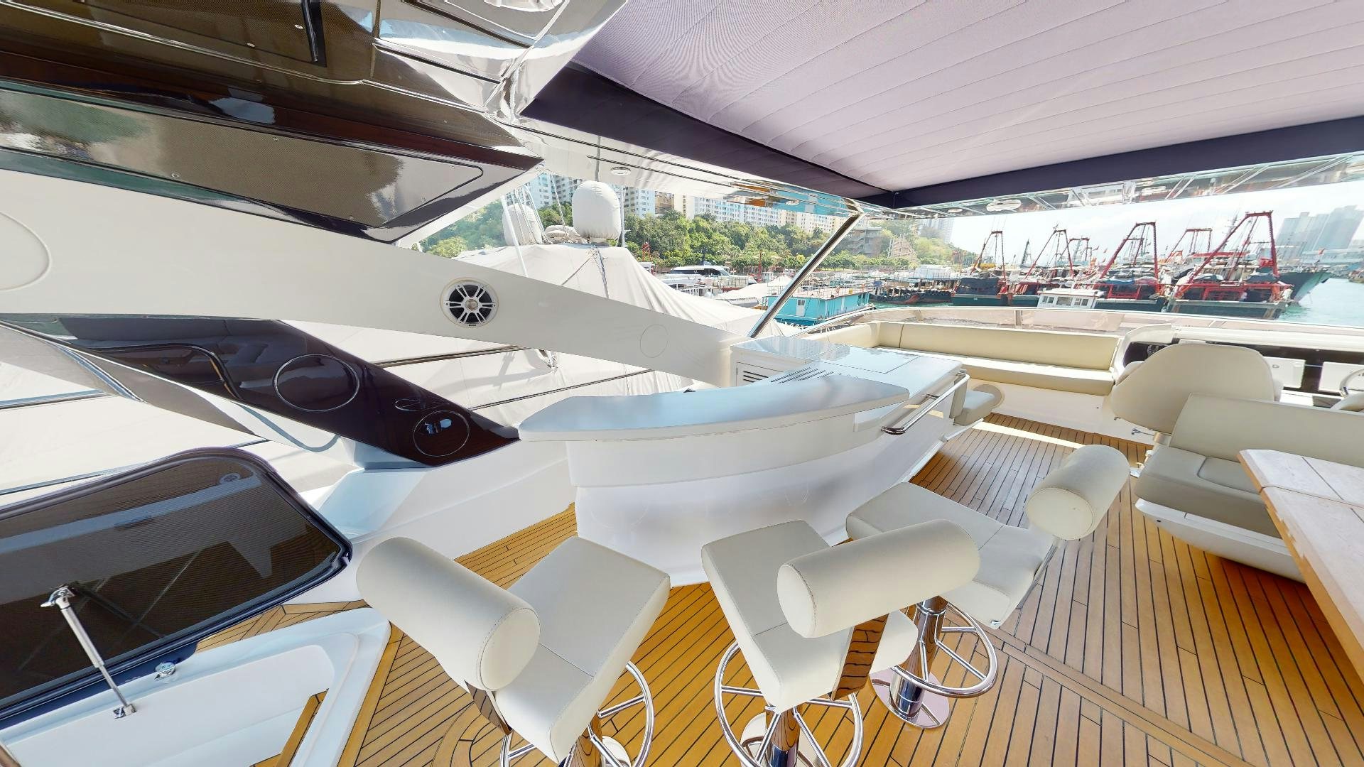 inside of a boat aboard A & K Yacht for Sale