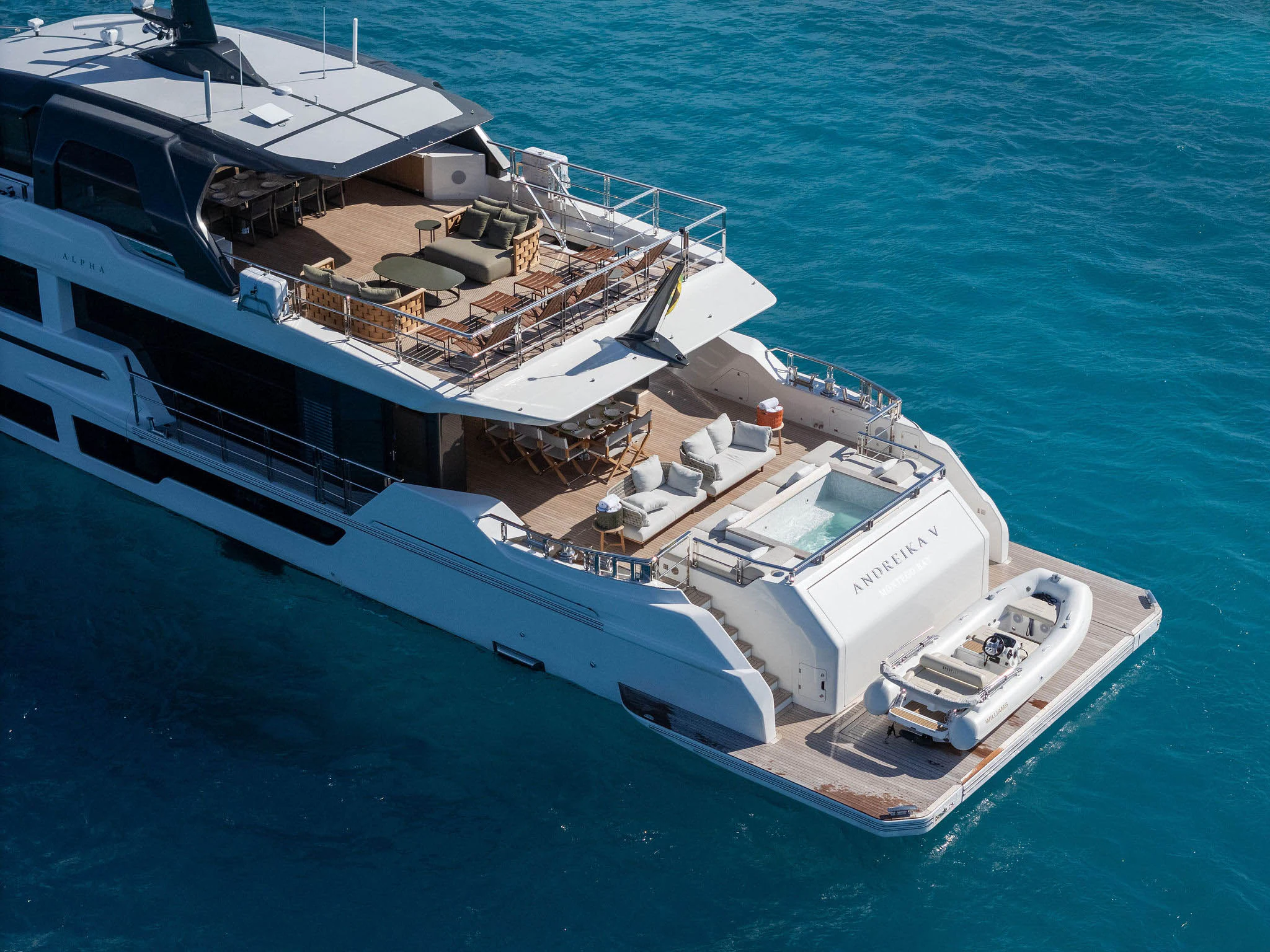 a large ship in the water aboard ANDREIKA V Yacht for Charter