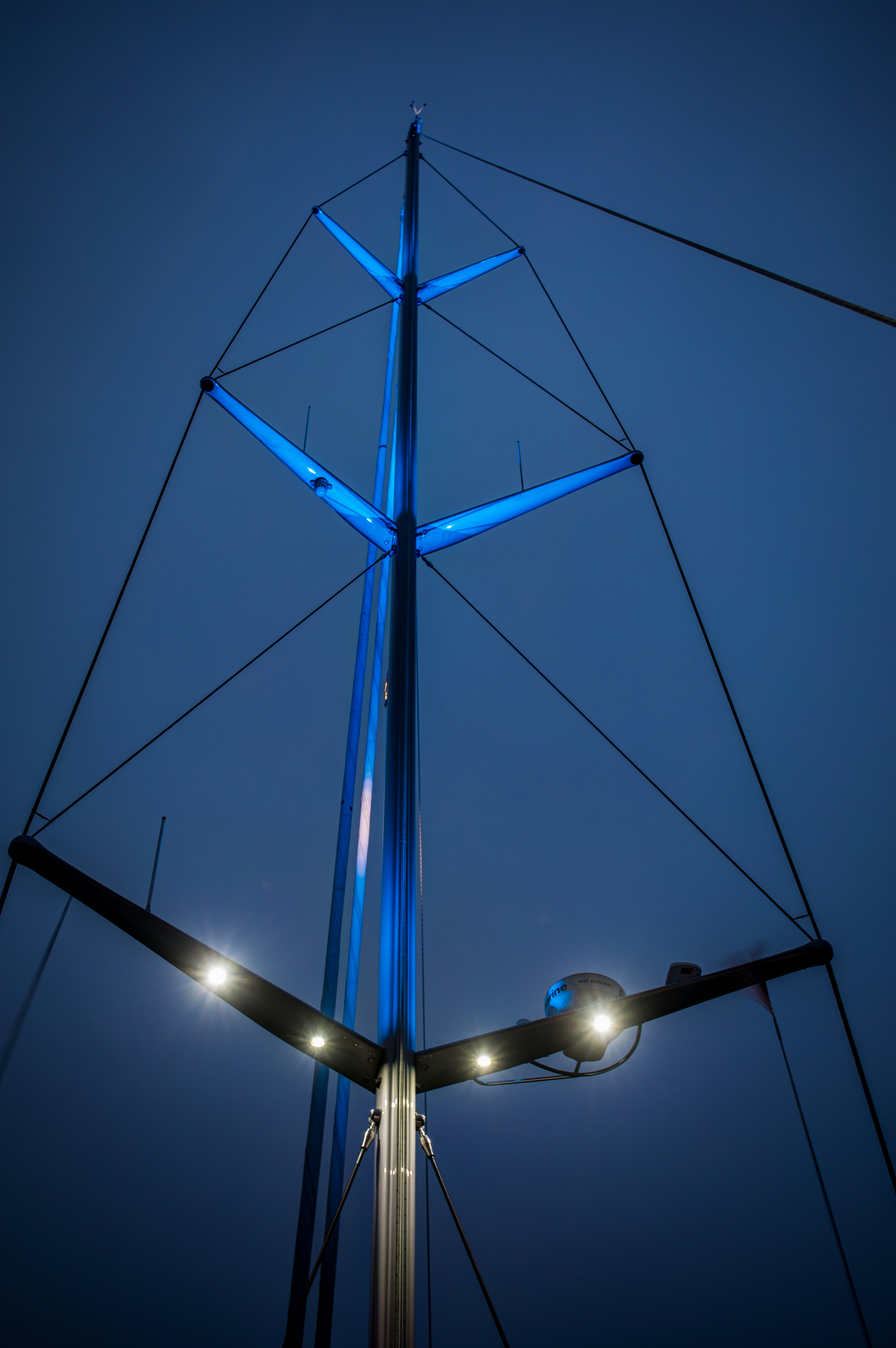 a tall metal tower with a light on top aboard LADY K Yacht for Sale