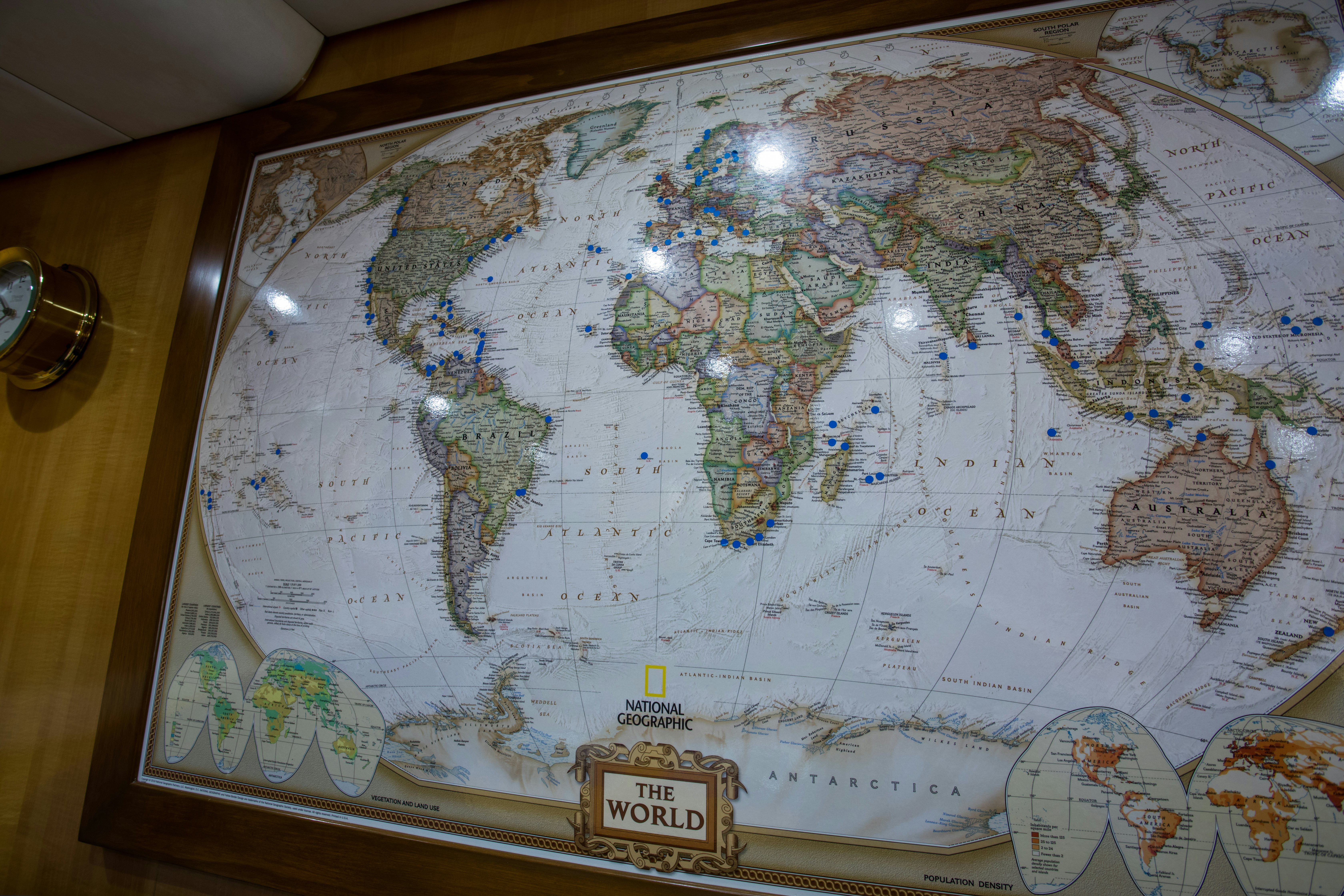 a map on a table aboard LADY K Yacht for Sale