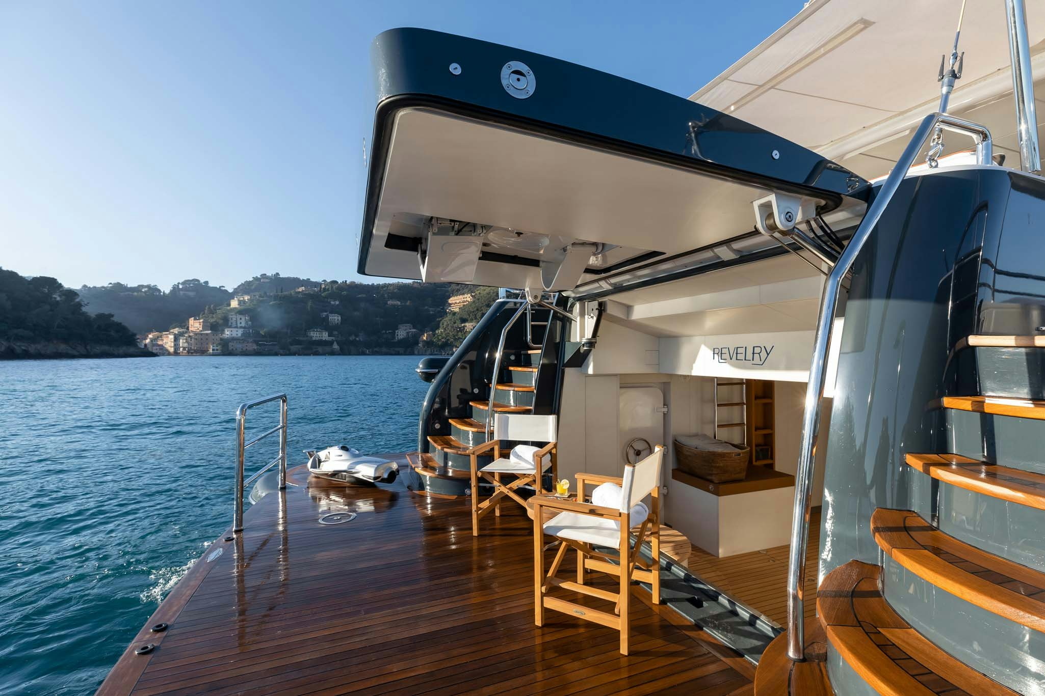 a boat on the water aboard REVELRY Yacht for Charter