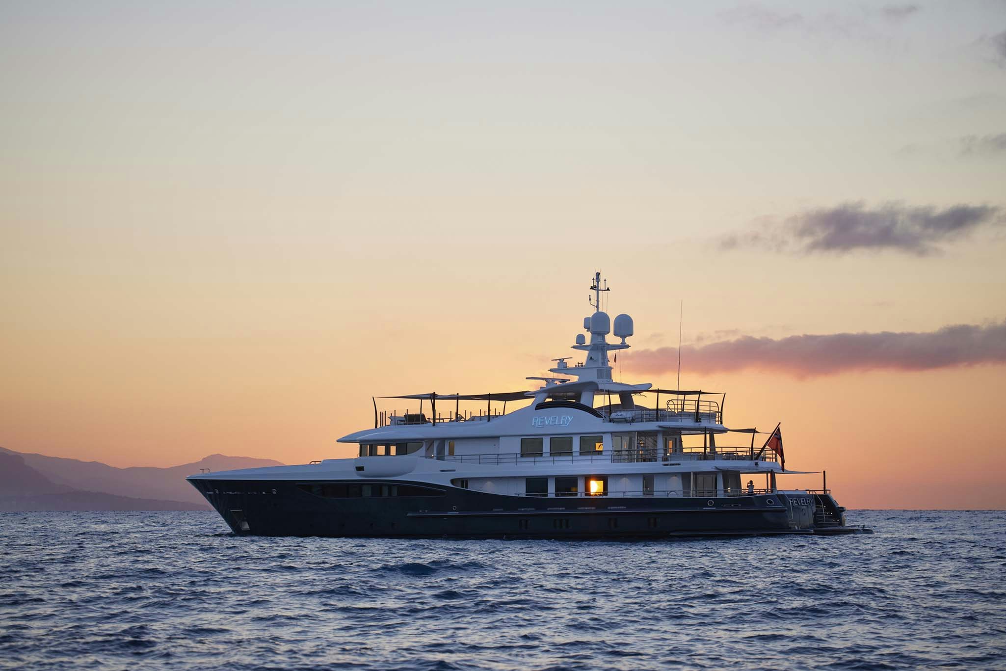 a boat in the water aboard REVELRY Yacht for Charter