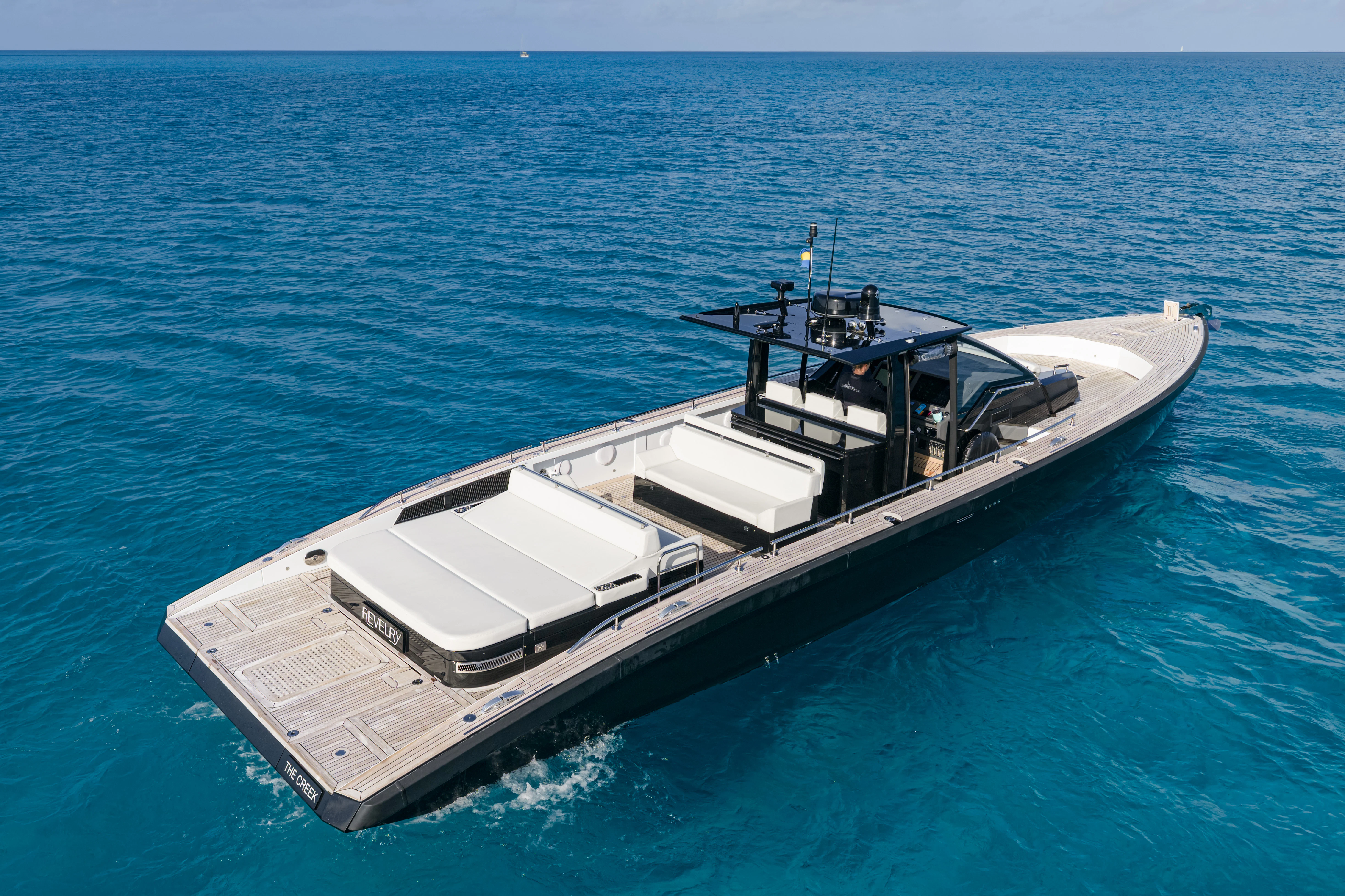 a boat in the water aboard REVELRY Yacht for Charter