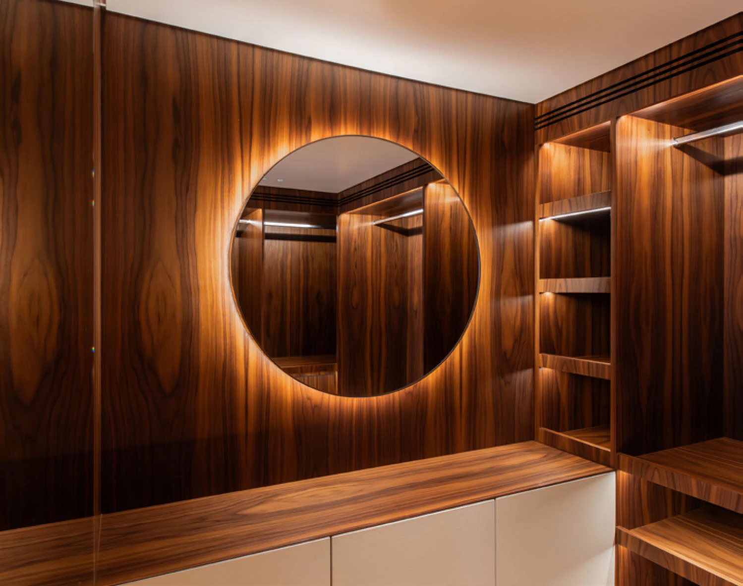 a mirror on a wall aboard CADA DIA Yacht for Charter