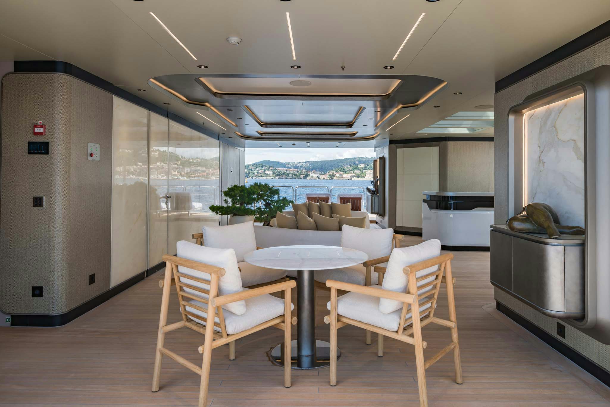 a room with a table and chairs aboard MALIA Yacht for Charter