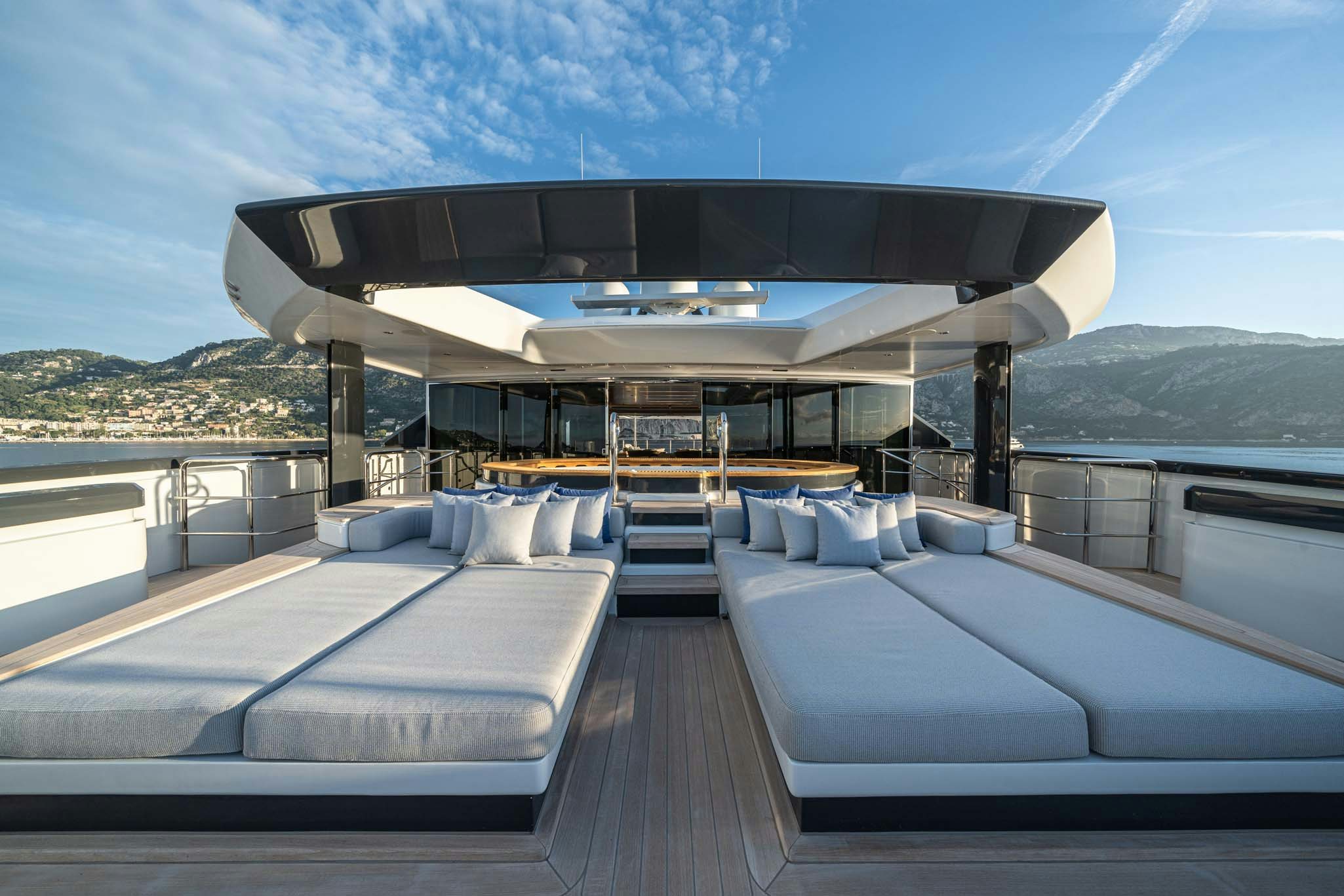 a modern house with a large deck aboard MALIA Yacht for Charter