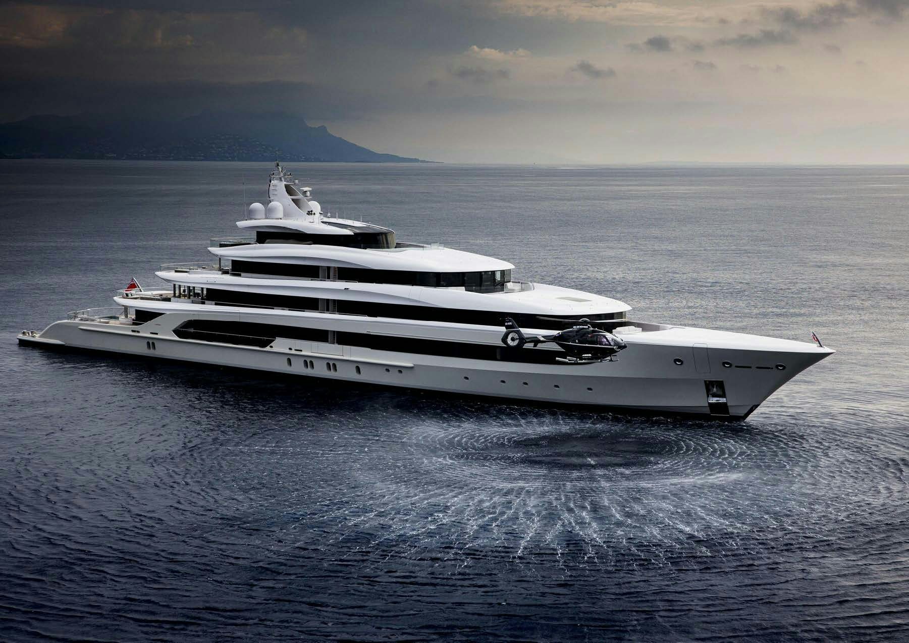a white yacht in the water aboard H3 Yacht for Sale