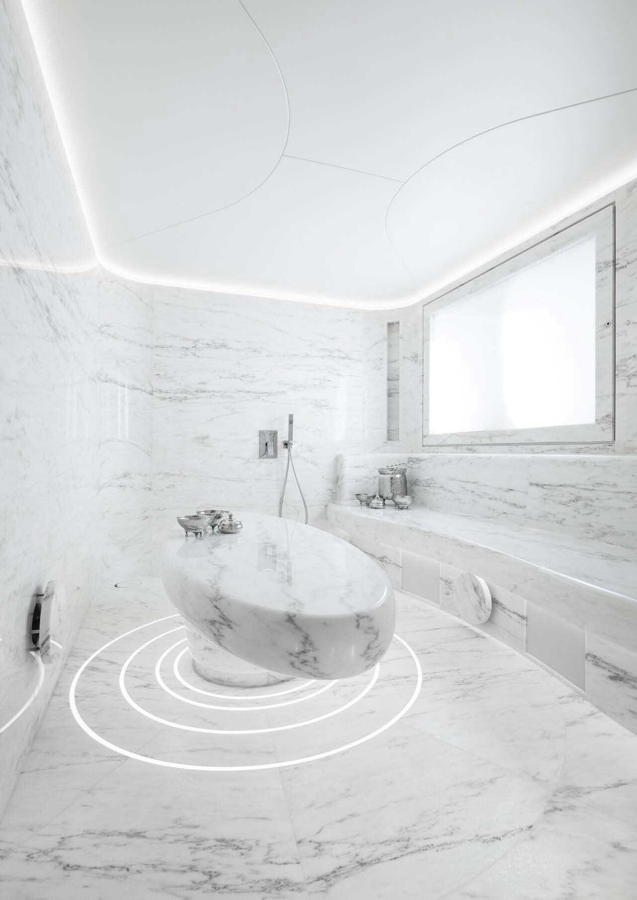 a bathroom with a sink and a bathtub aboard H3 Yacht for Sale