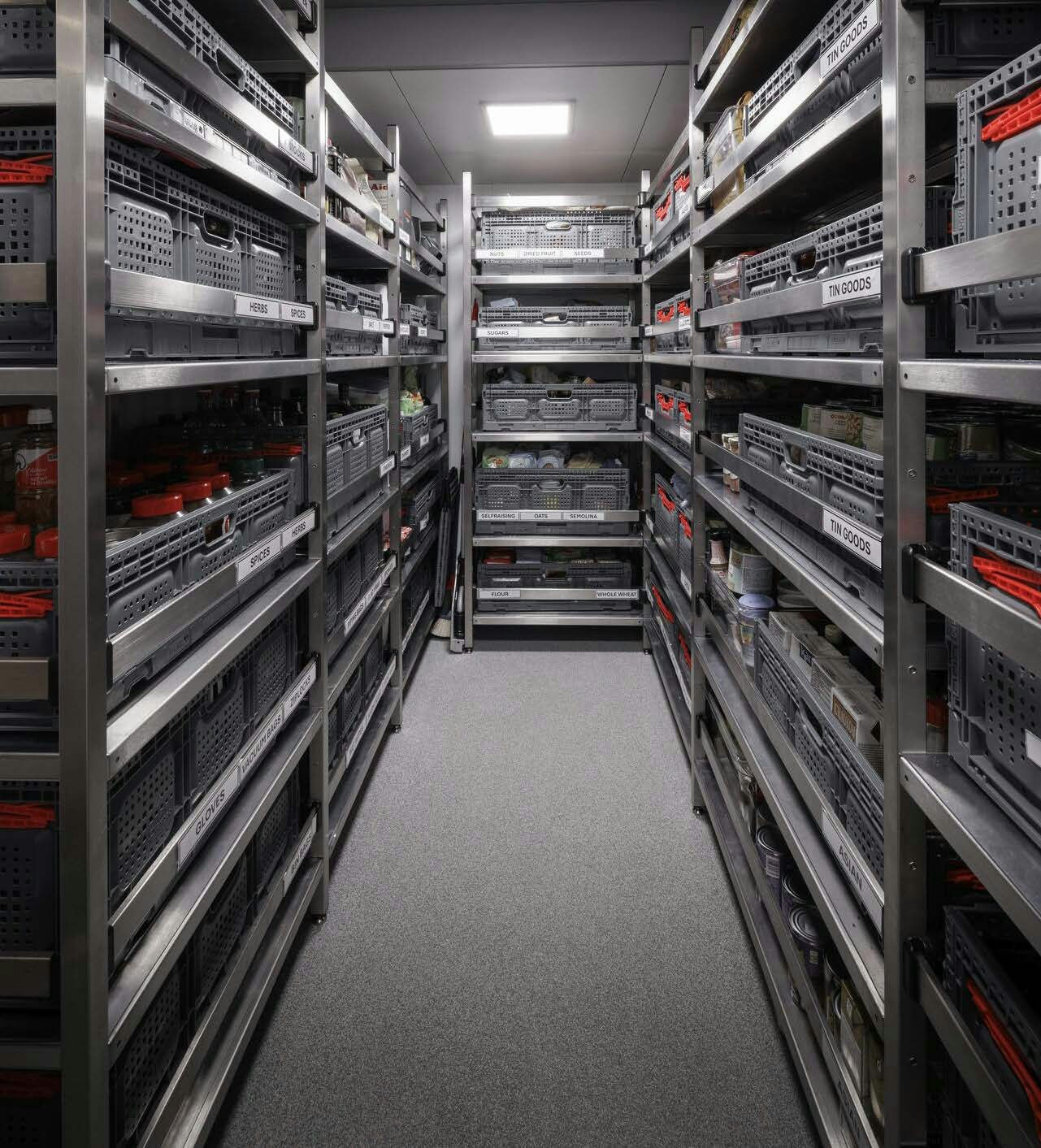 a room full of shelves aboard H3 Yacht for Sale