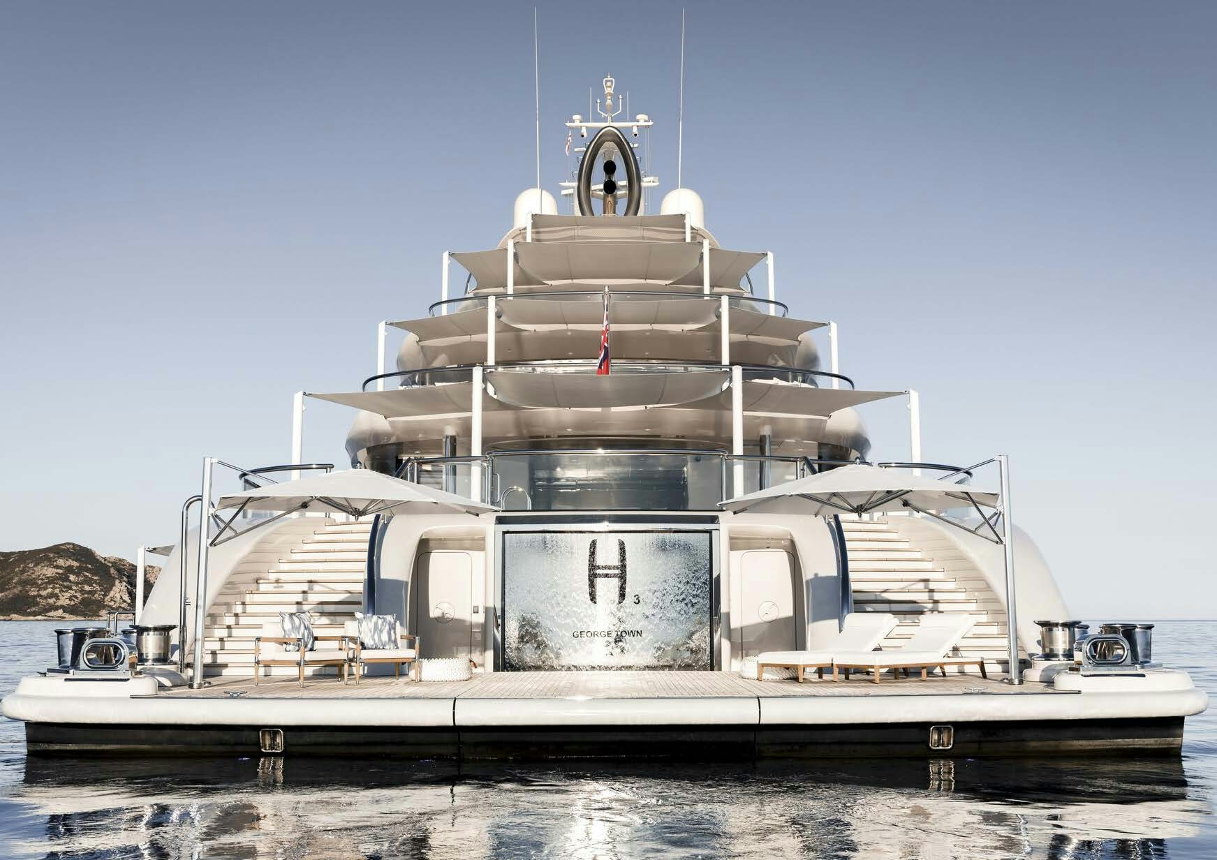 a large ship on the water aboard H3 Yacht for Sale