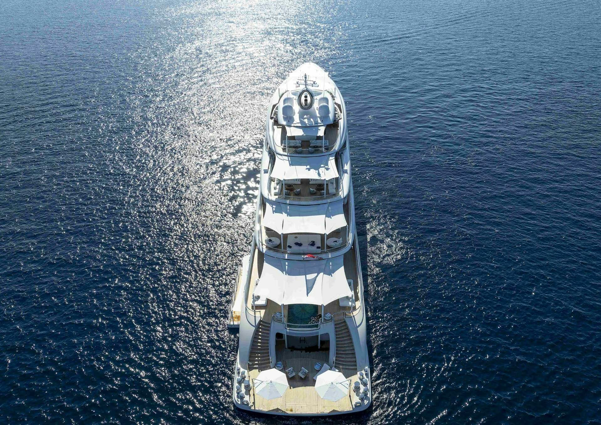 a ship in the water aboard H3 Yacht for Sale