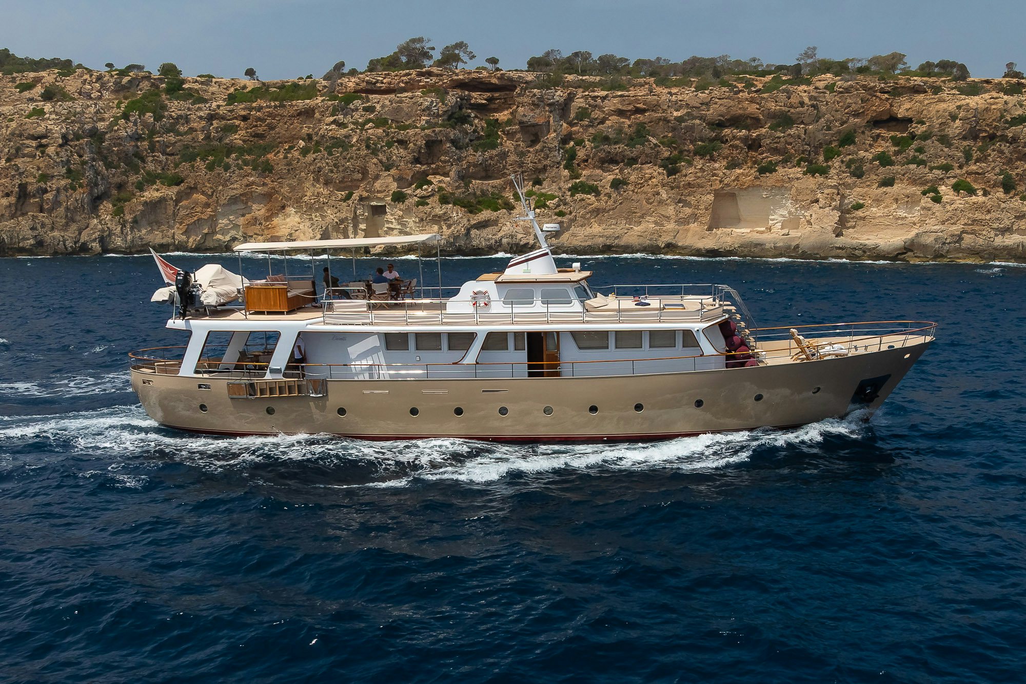 a boat on the water aboard BLACK PEPPER Yacht for Sale