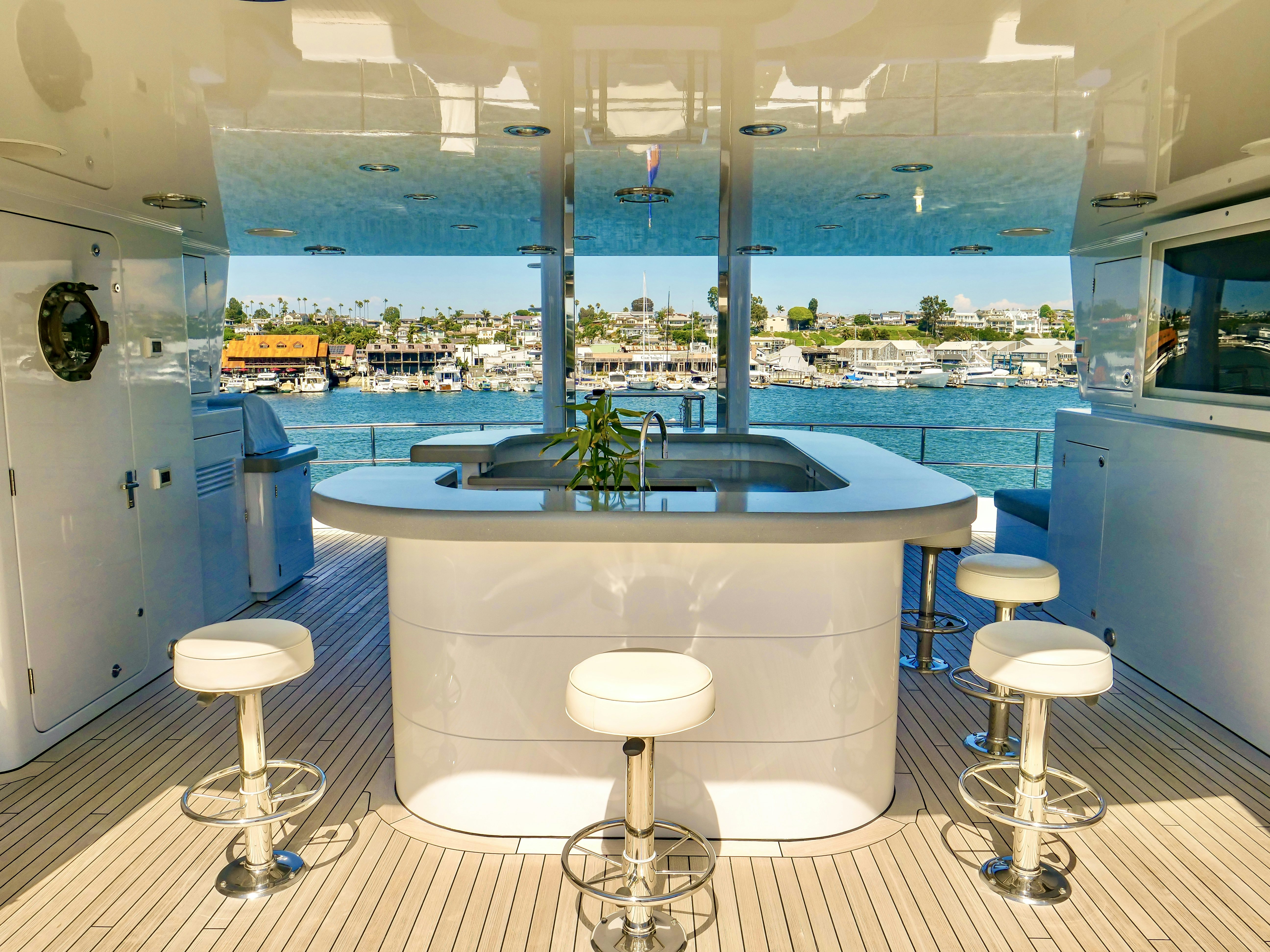 a large bathroom with a large tub aboard TRITON Yacht for Charter