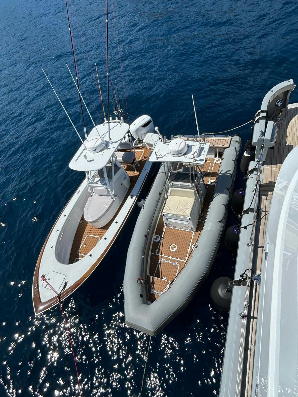 a boat on the water aboard TRITON Yacht for Charter