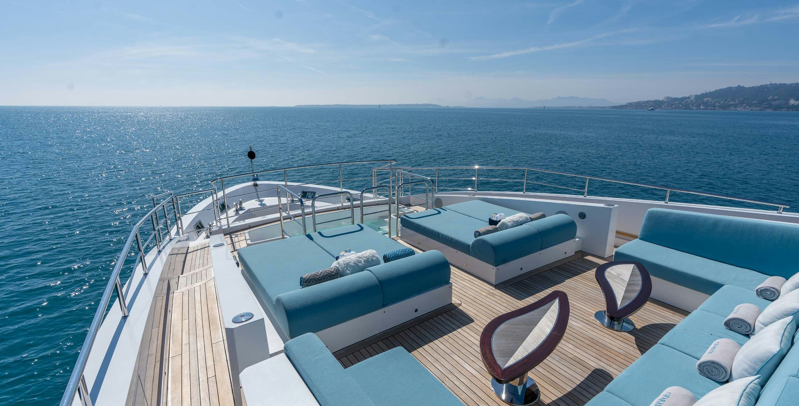 a boat on the water aboard CHARADE Yacht for Charter