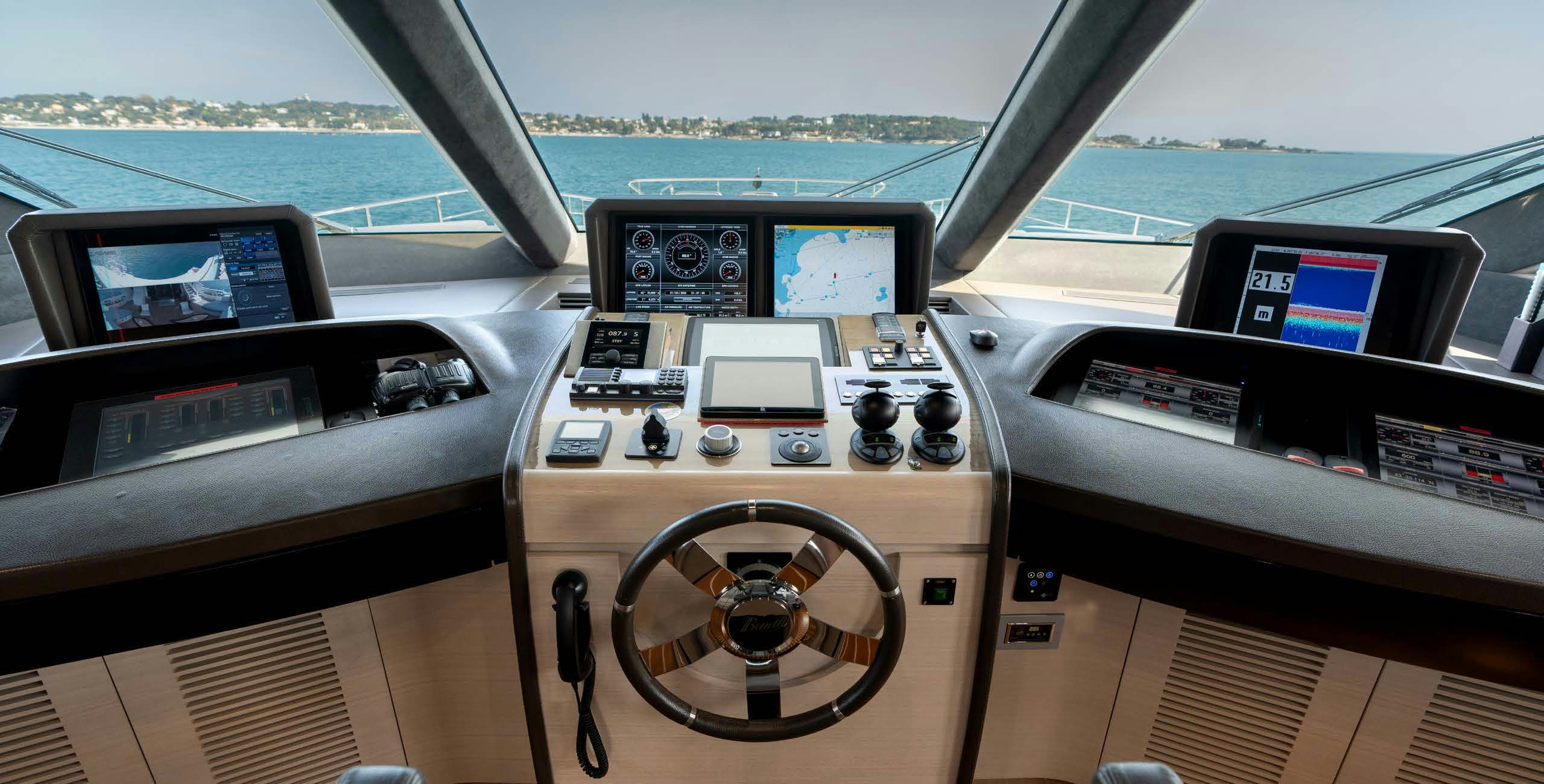 inside of a car aboard CHARADE Yacht for Charter