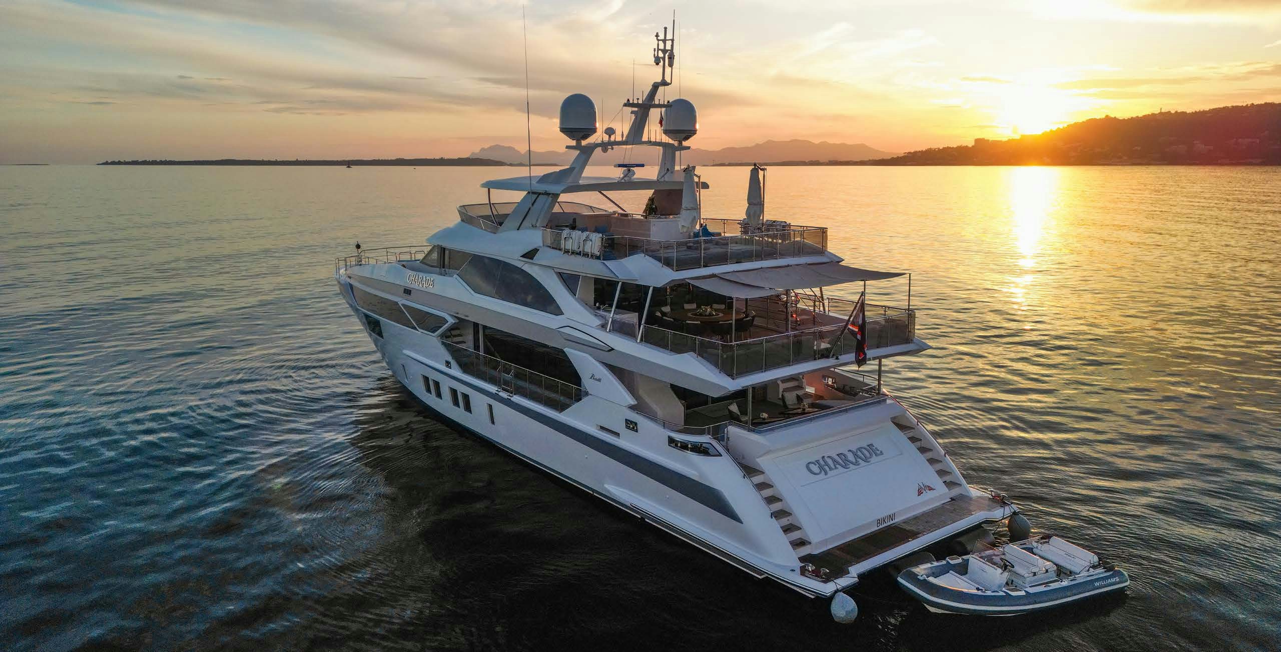 a boat on the water aboard CHARADE Yacht for Charter