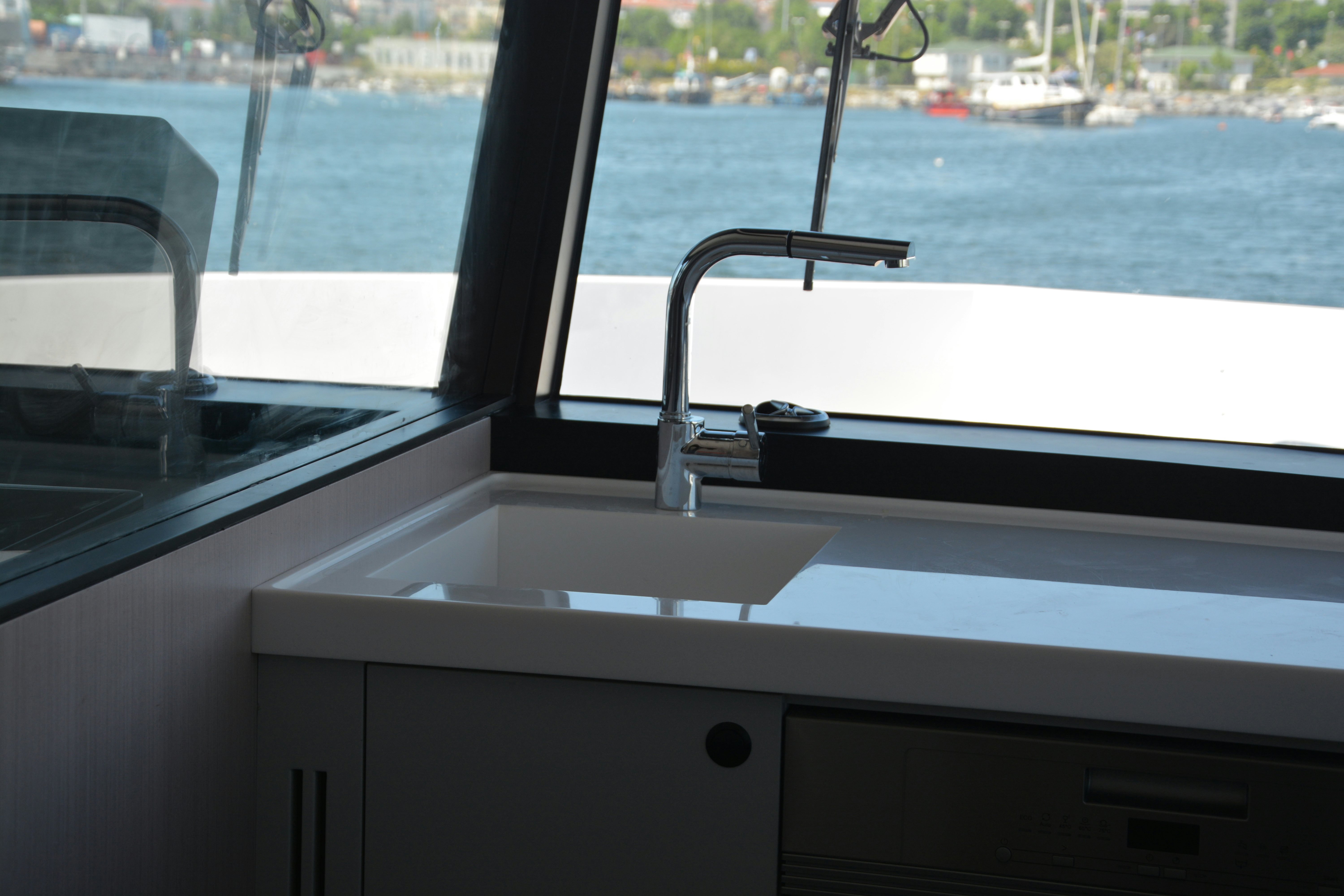 a white boat with a handle aboard ZIMA Yacht for Sale