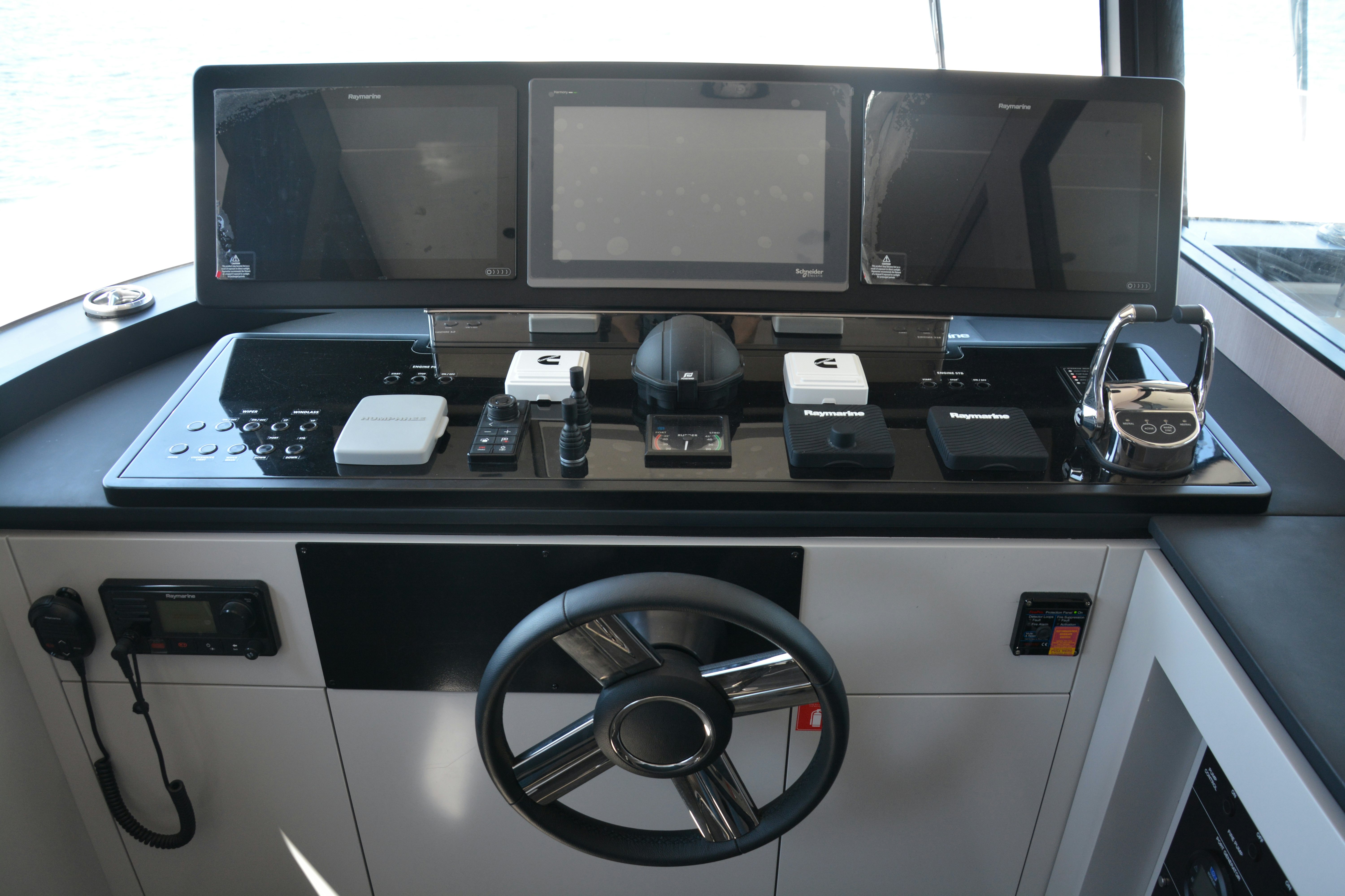 a black and silver electronic device aboard ZIMA Yacht for Sale