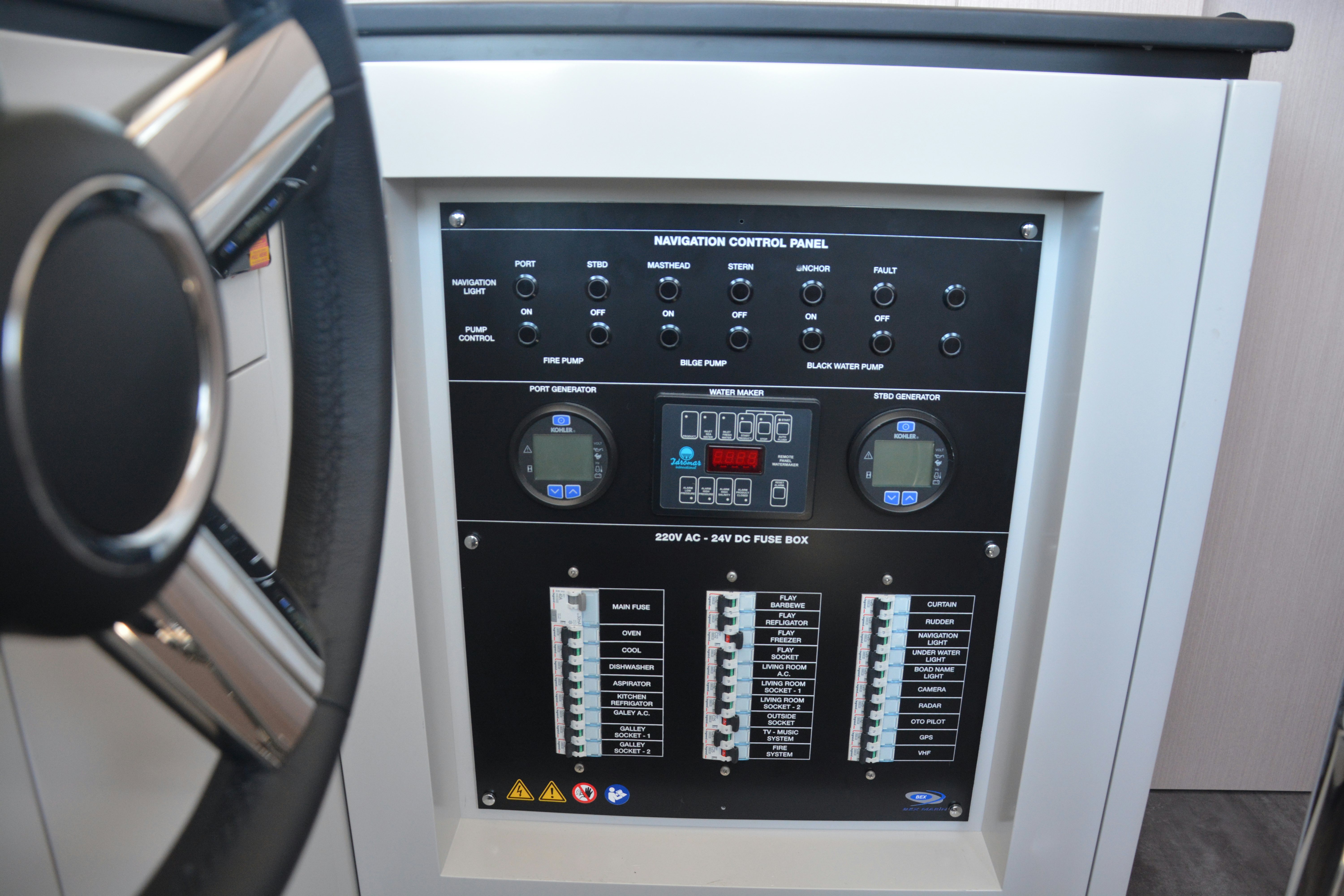 graphical user interface aboard ZIMA Yacht for Sale