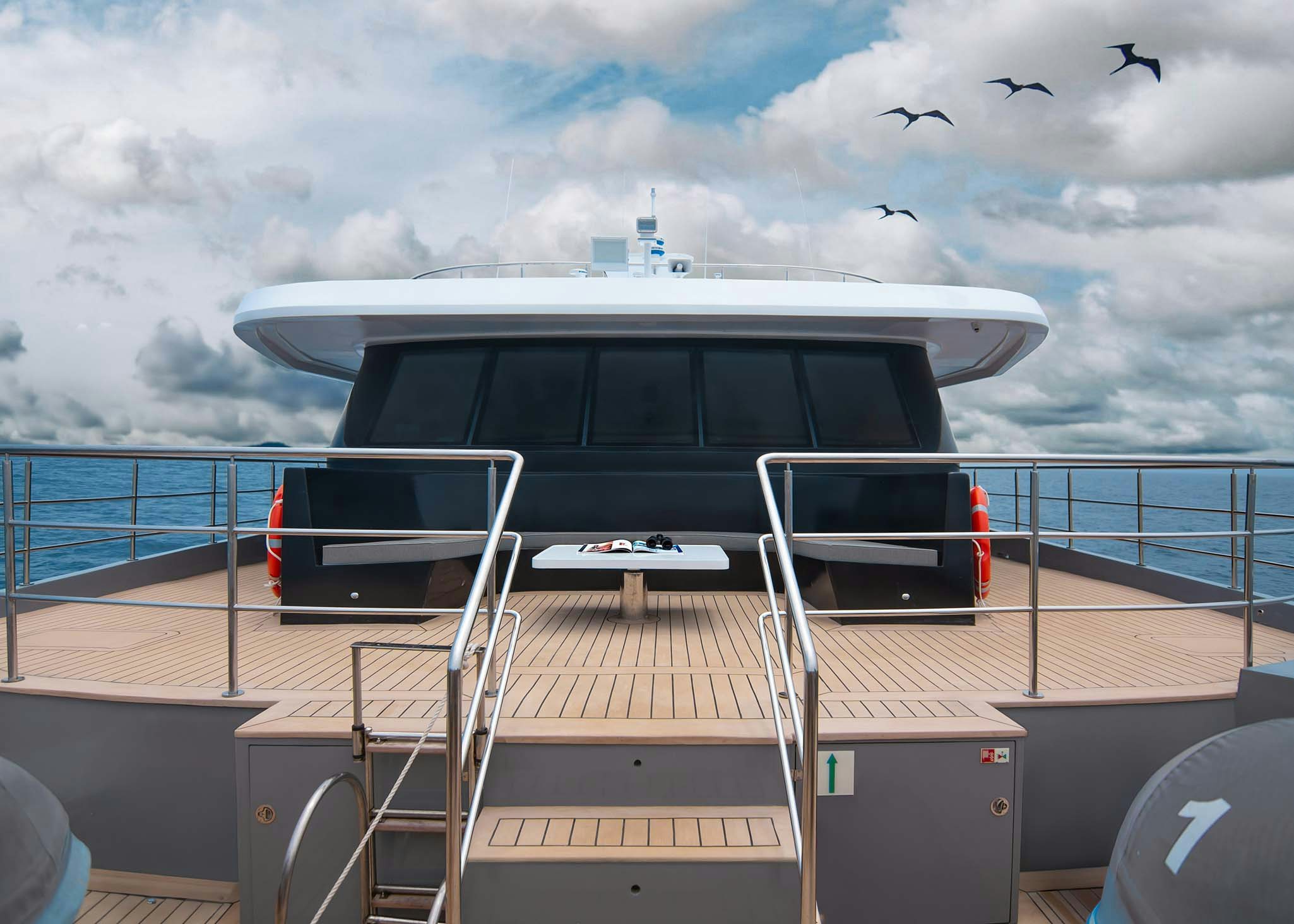 a boat on a deck aboard TRIBUTE - FREDDY'S LEGACY Yacht for Charter