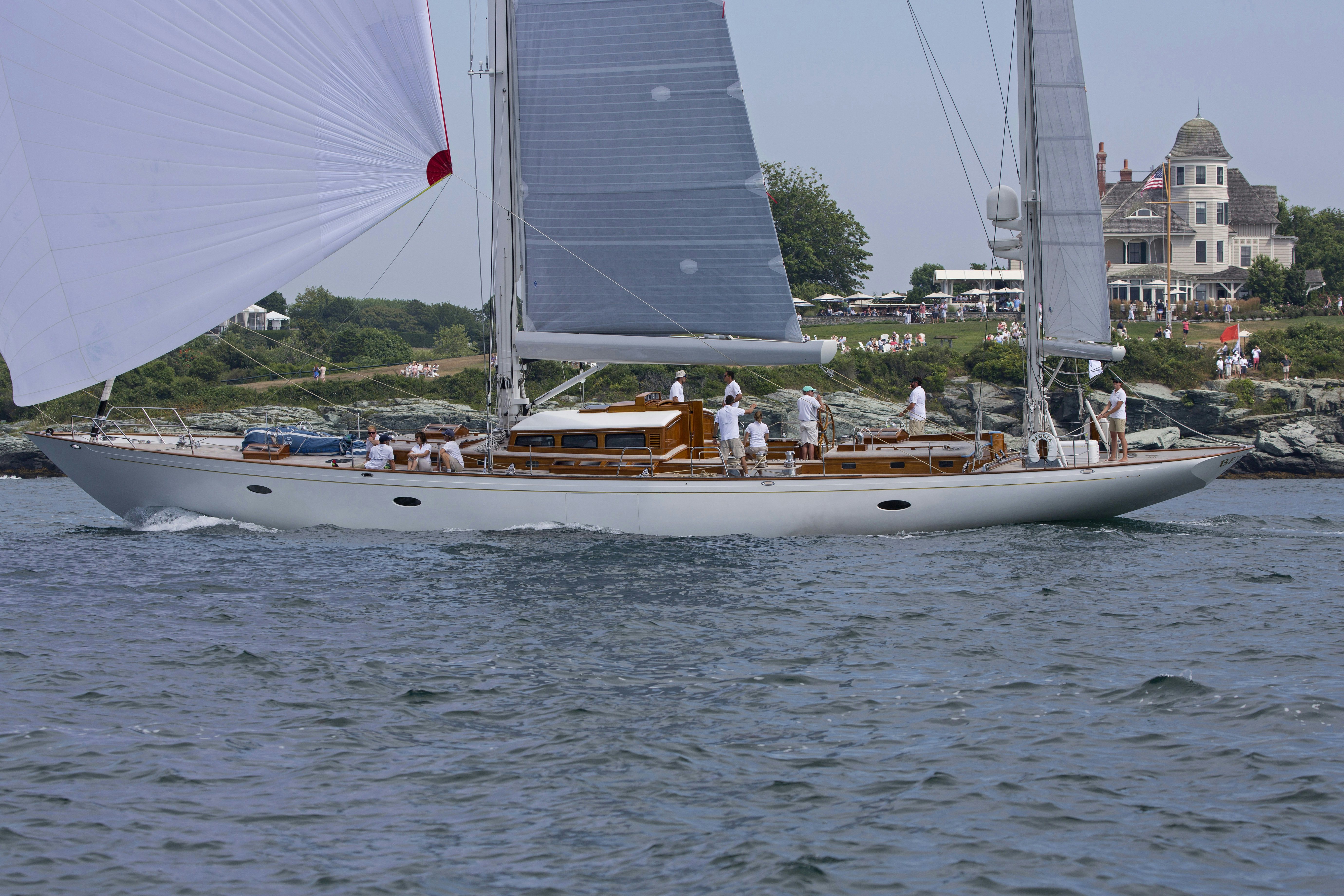 a boat with people on it aboard BEQUIA Yacht for Sale