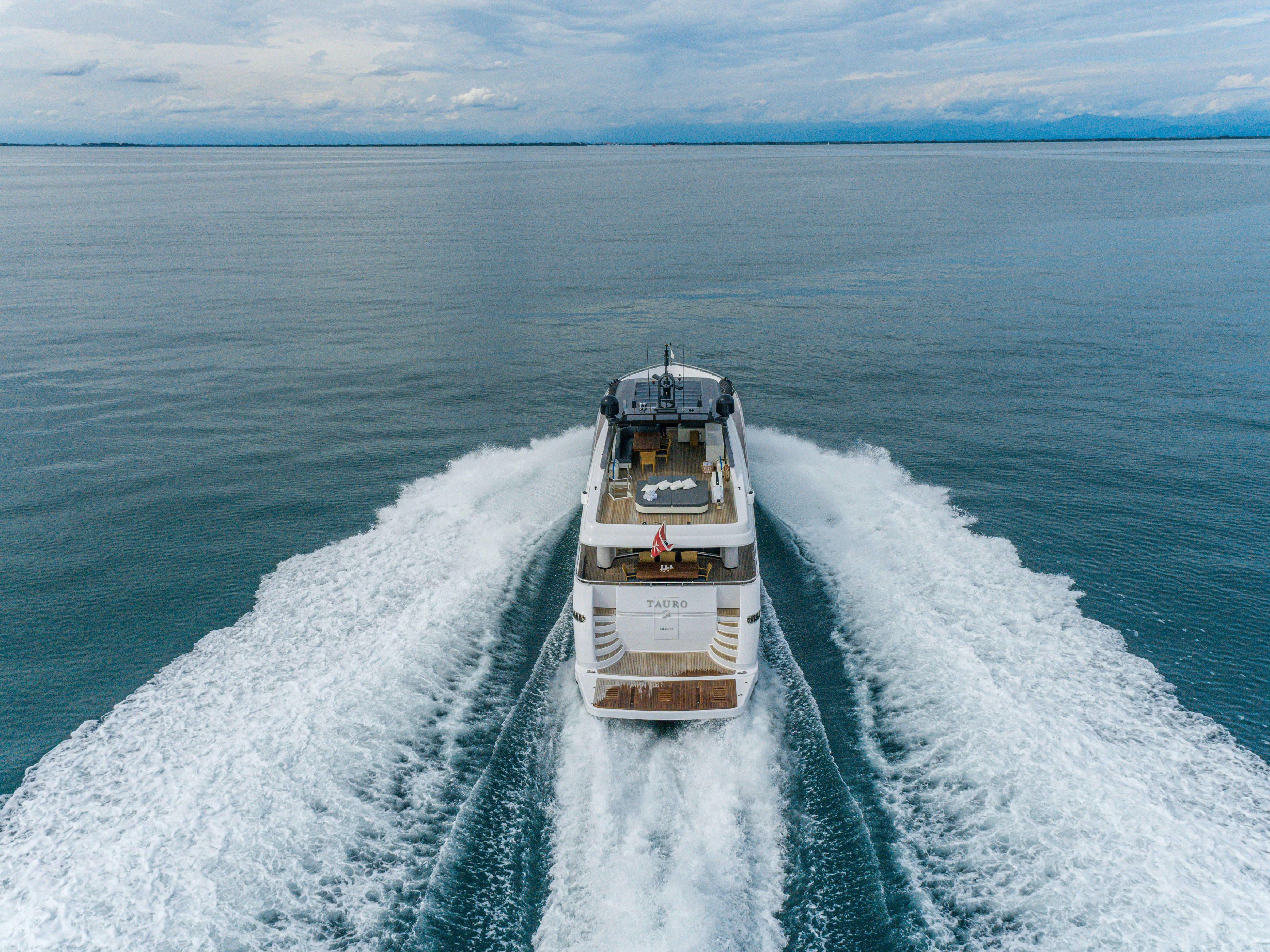 a ship in the water aboard TAURO Yacht for Sale