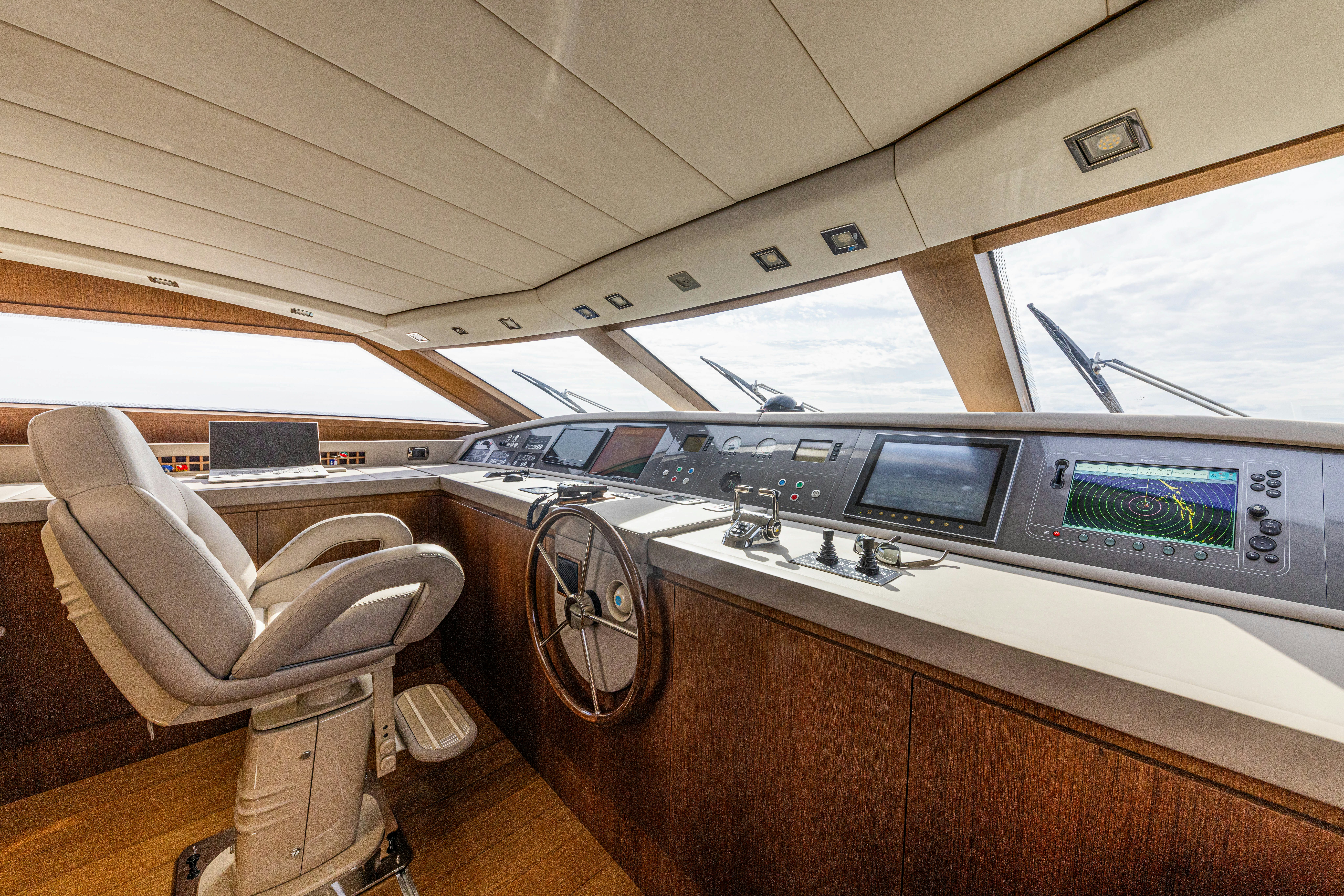 inside of a vehicle aboard TAURO Yacht for Sale