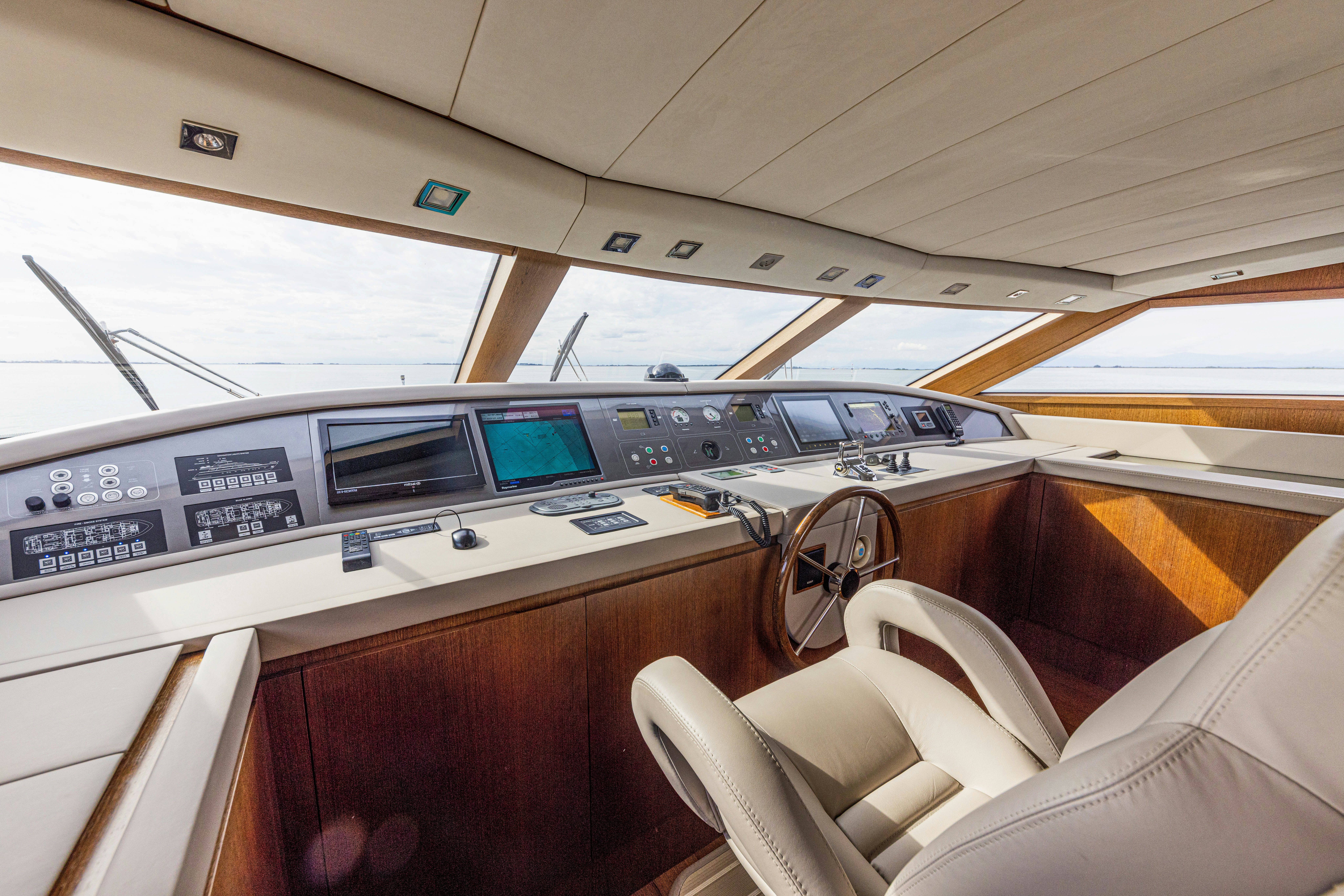 the inside of a car aboard TAURO Yacht for Sale