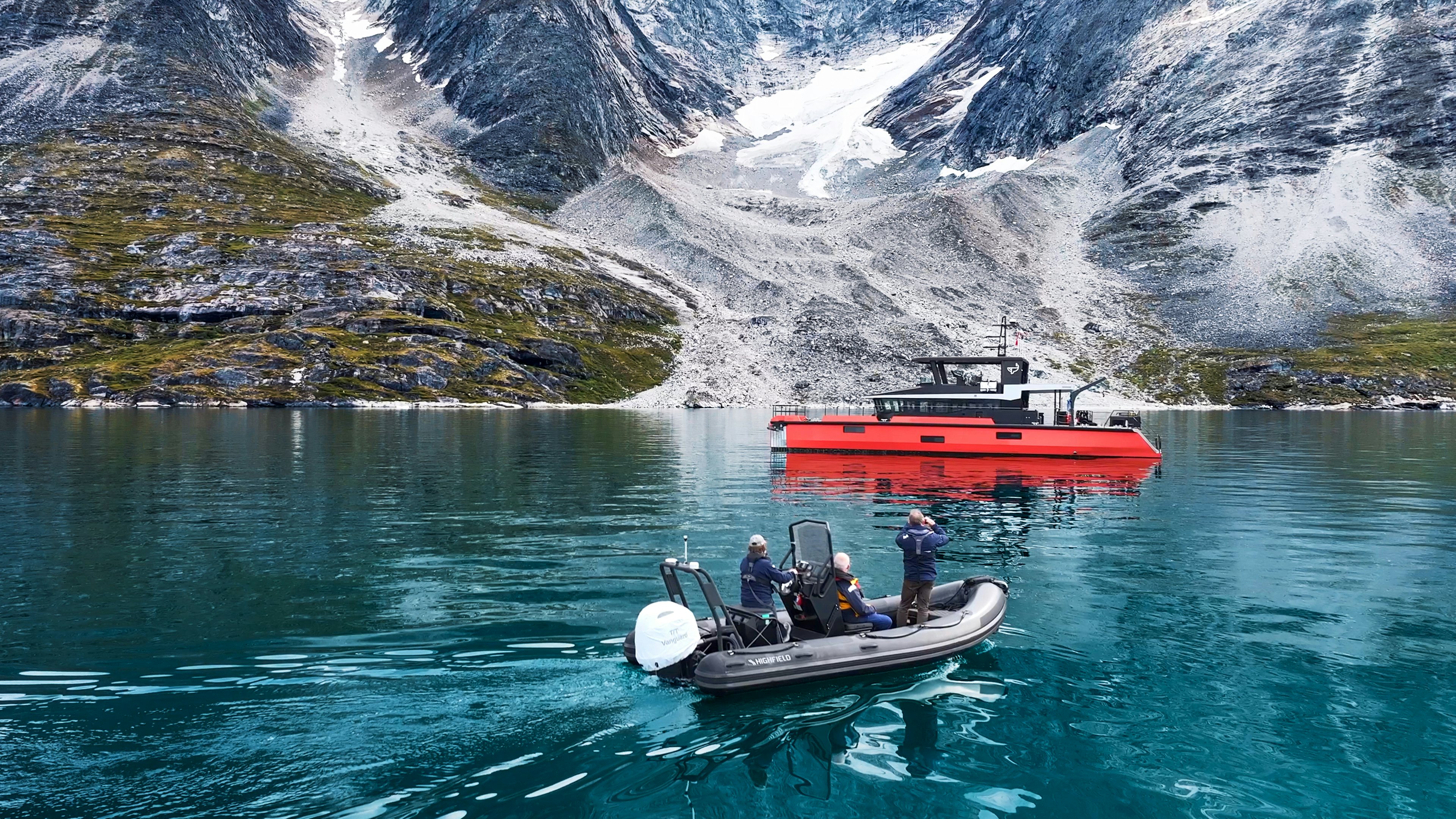 a boat with people in it aboard VANGUARD Yacht for Sale