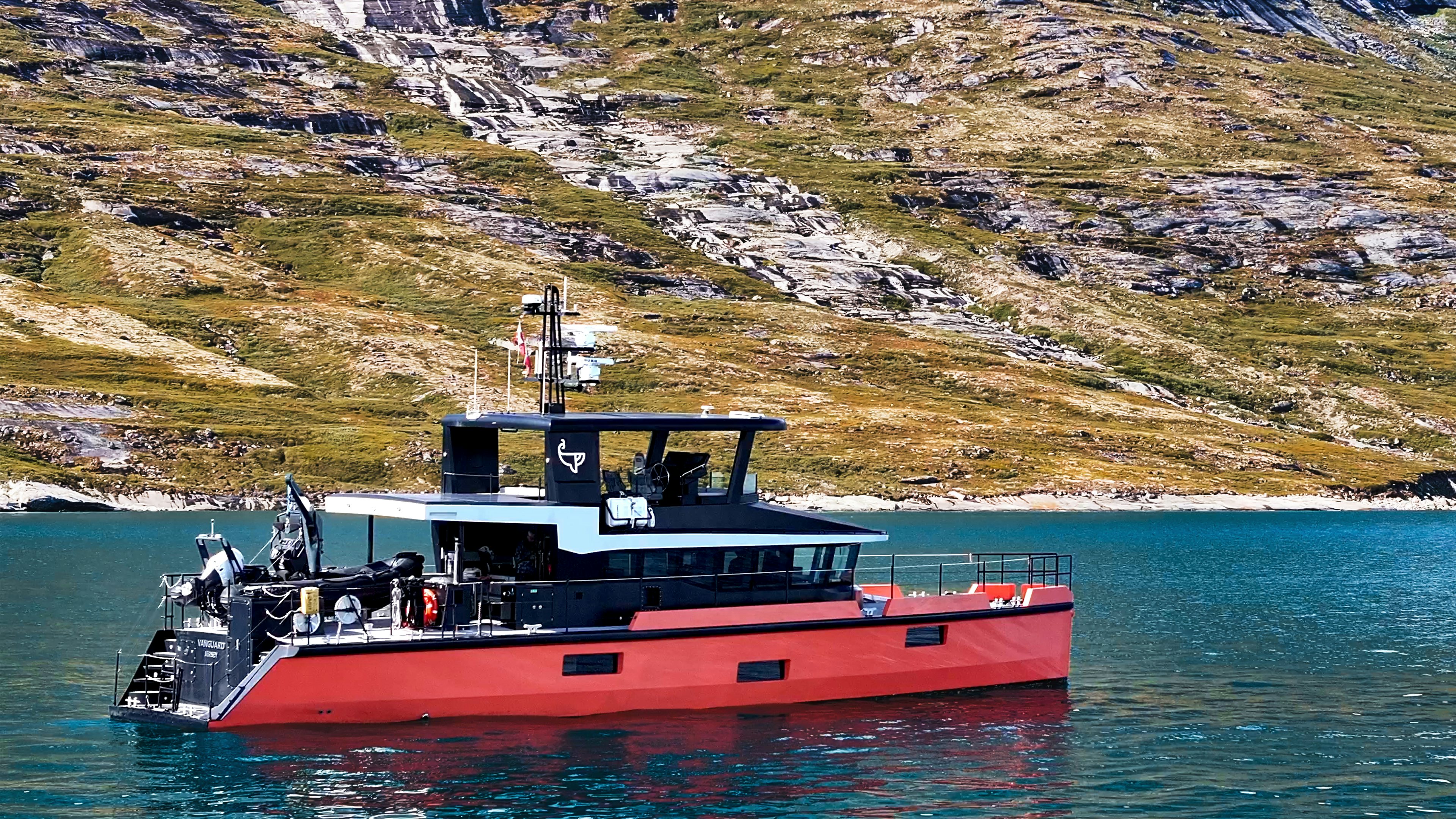 a boat on the water aboard VANGUARD Yacht for Sale
