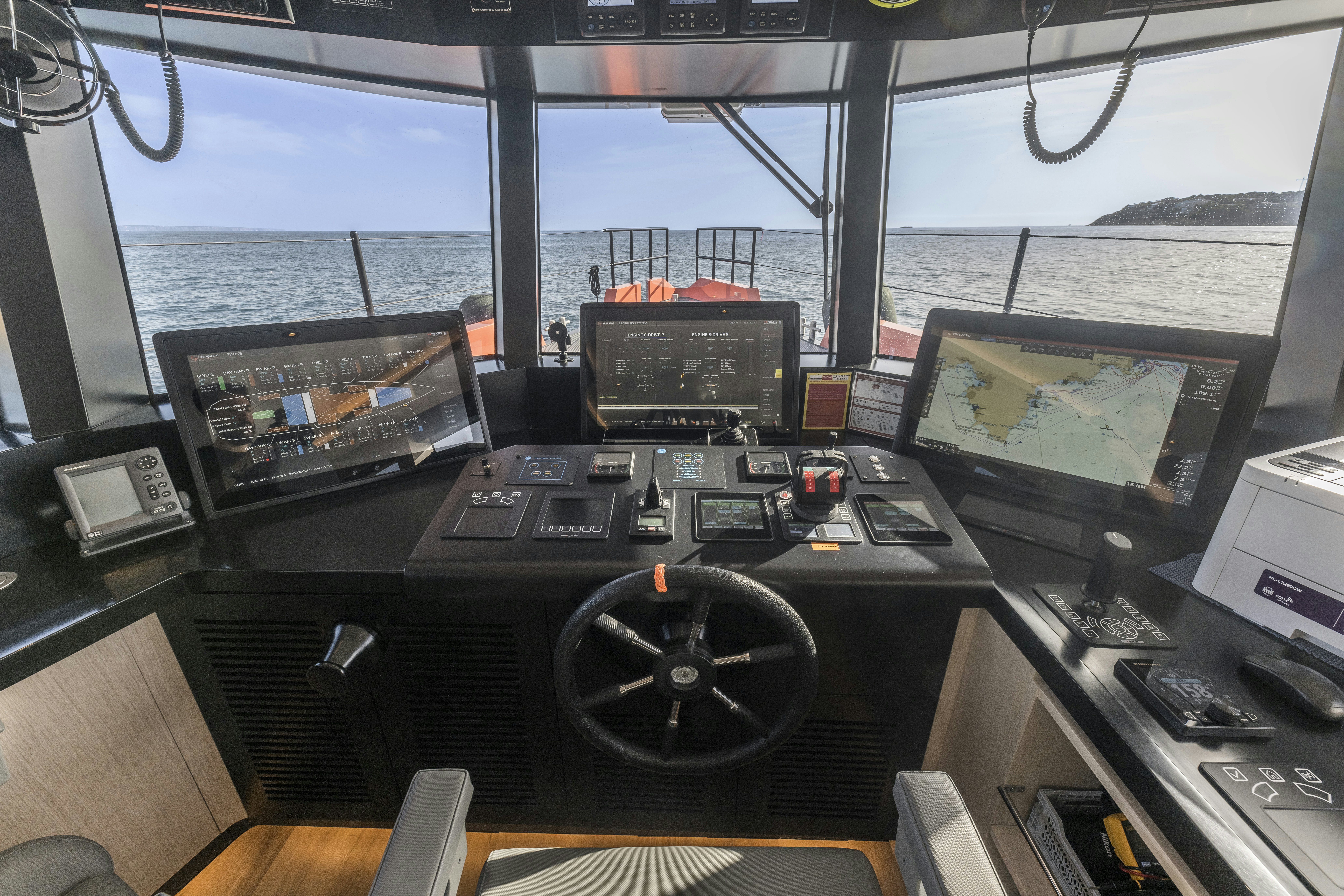 a cockpit of a plane aboard VANGUARD Yacht for Sale