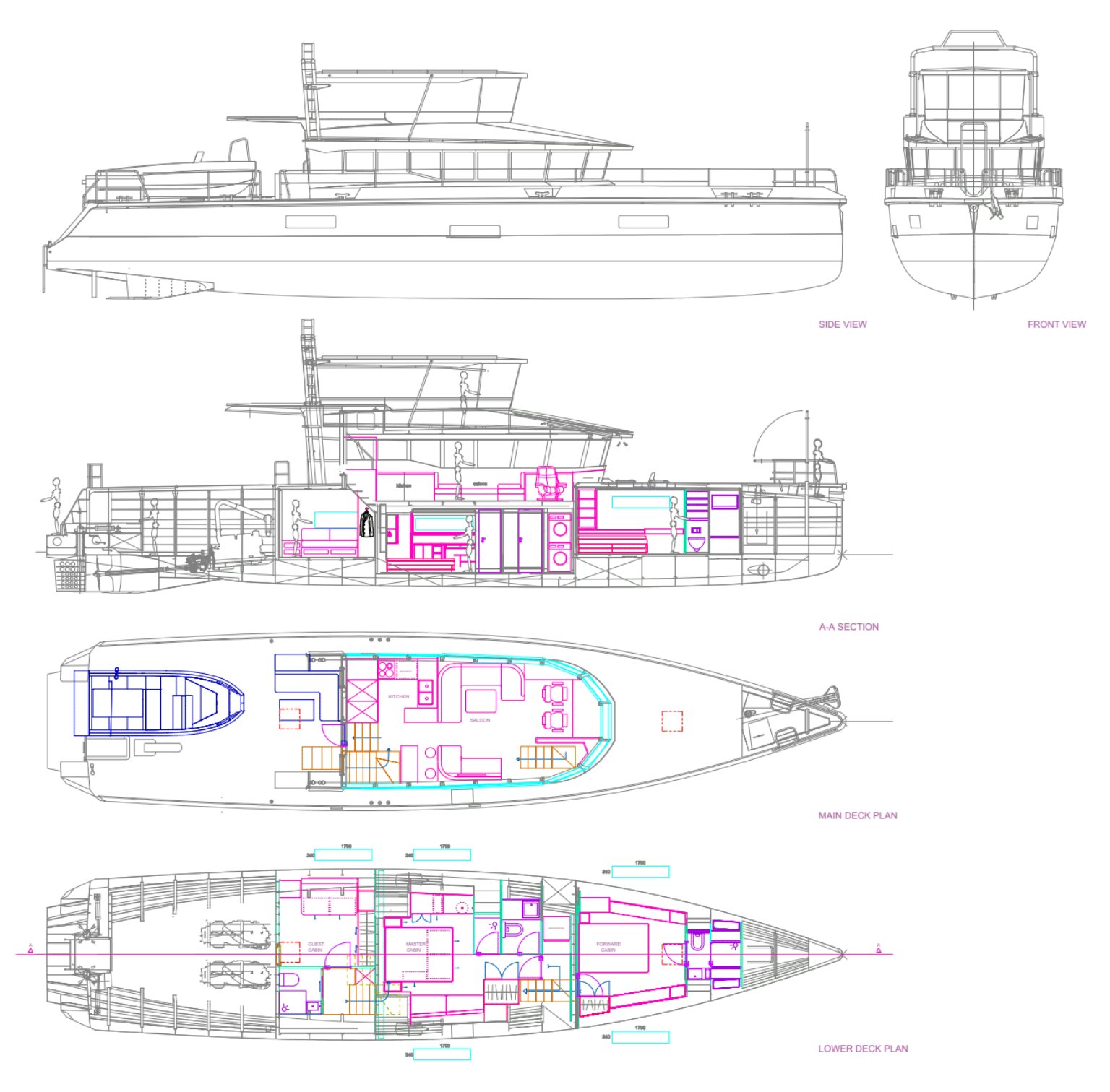 diagram aboard VANGUARD Yacht for Sale
