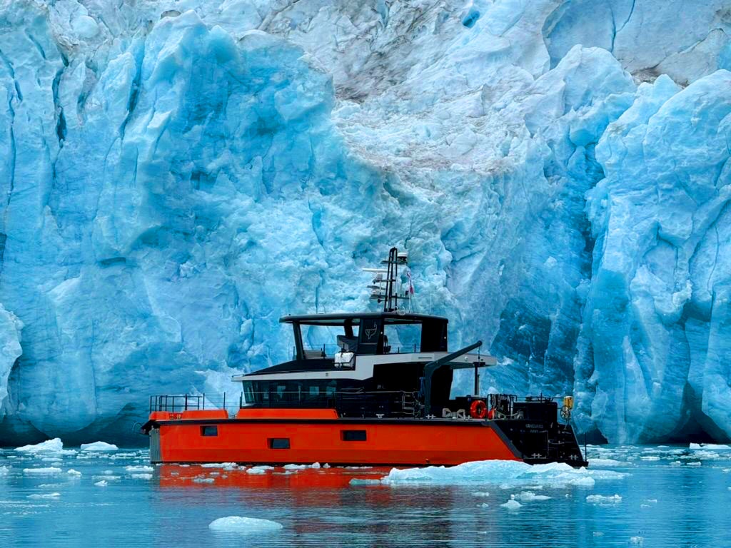 a boat in the water aboard VANGUARD Yacht for Sale