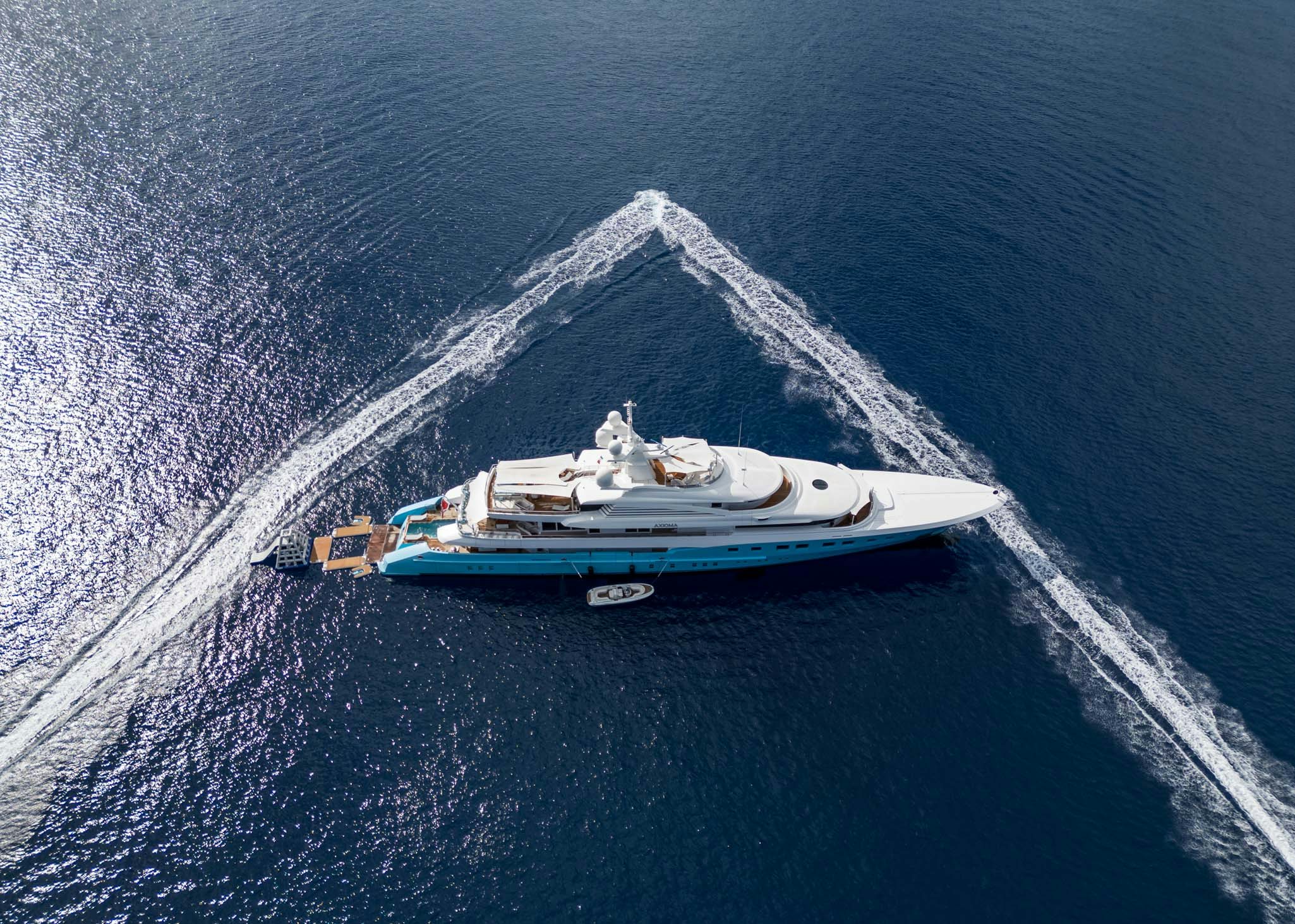 a boat on the water aboard AXIOMA Yacht for Charter