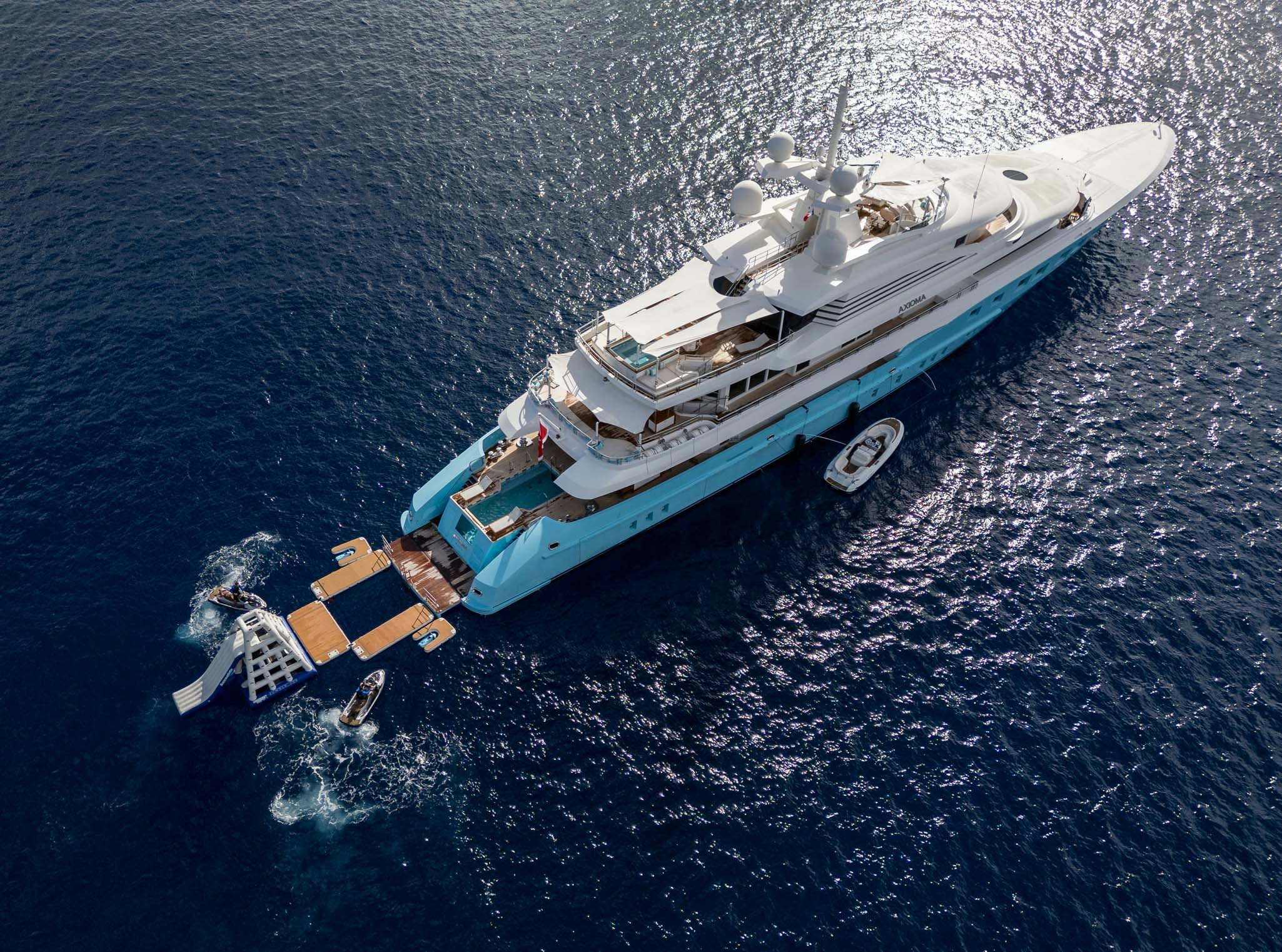 a boat on the water aboard AXIOMA Yacht for Charter